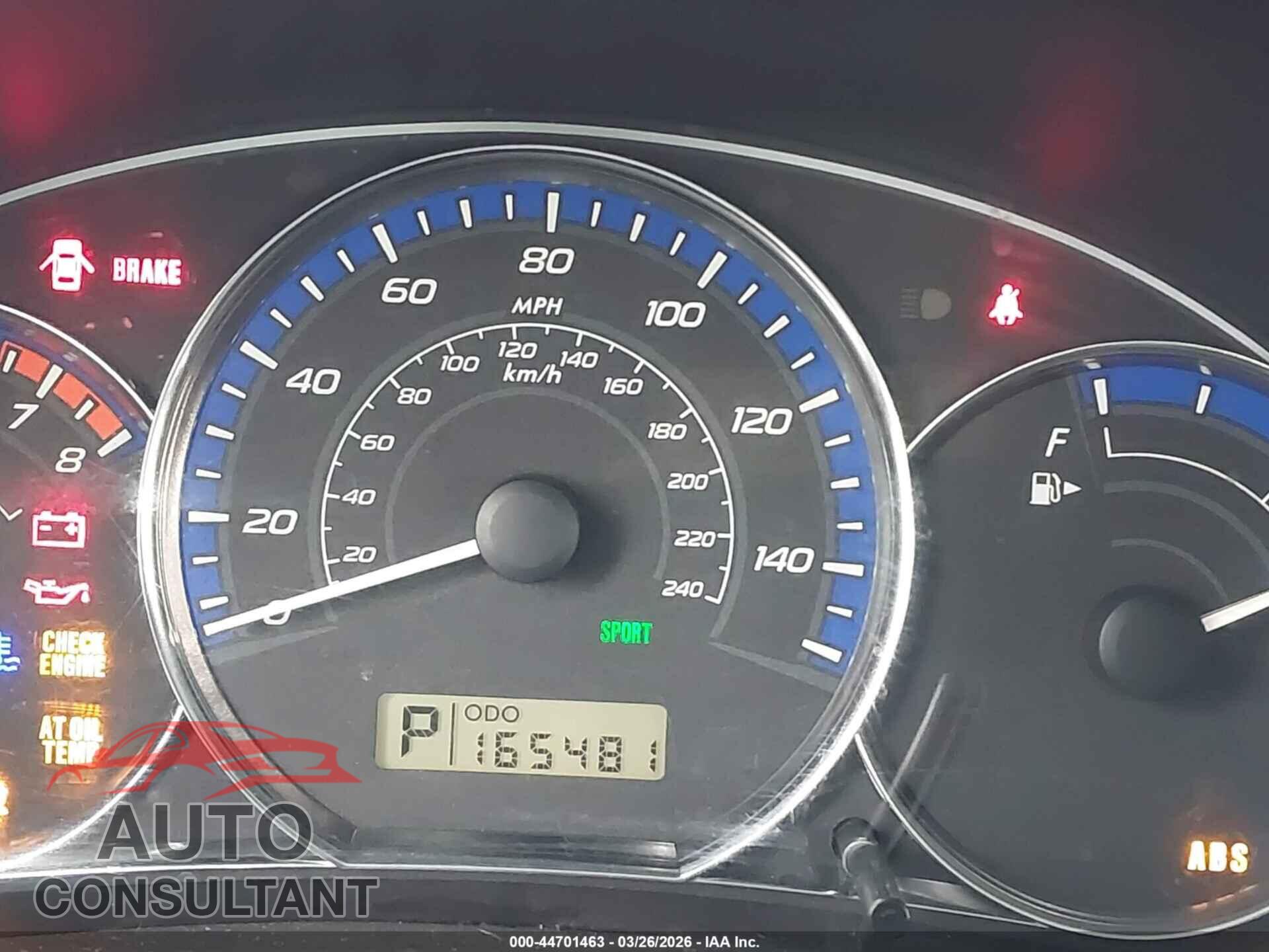 SUBARU FORESTER 2012 - JF2SHABC6CH469261