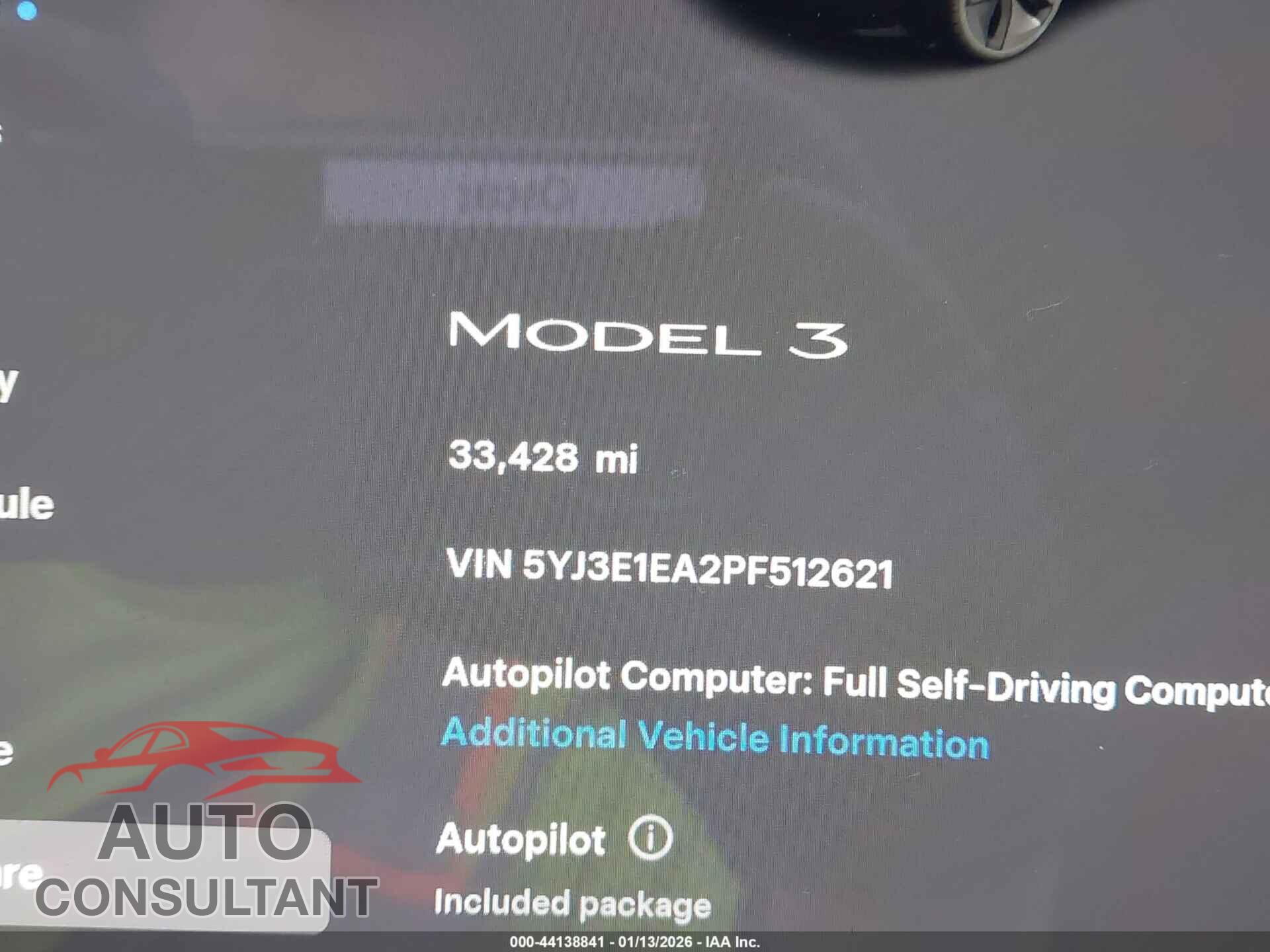 TESLA MODEL 3 2023 - 5YJ3E1EA2PF512621