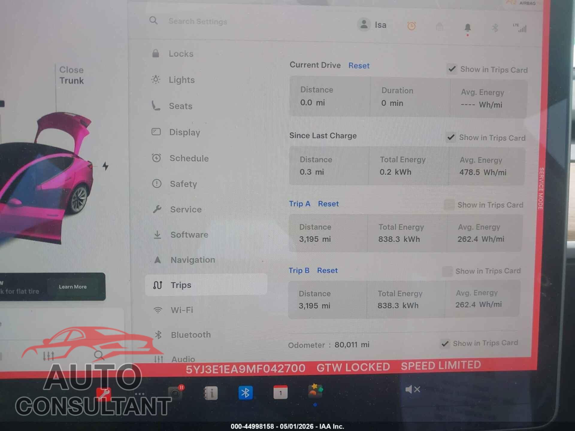 TESLA MODEL 3 2021 - 5YJ3E1EA9MF042700