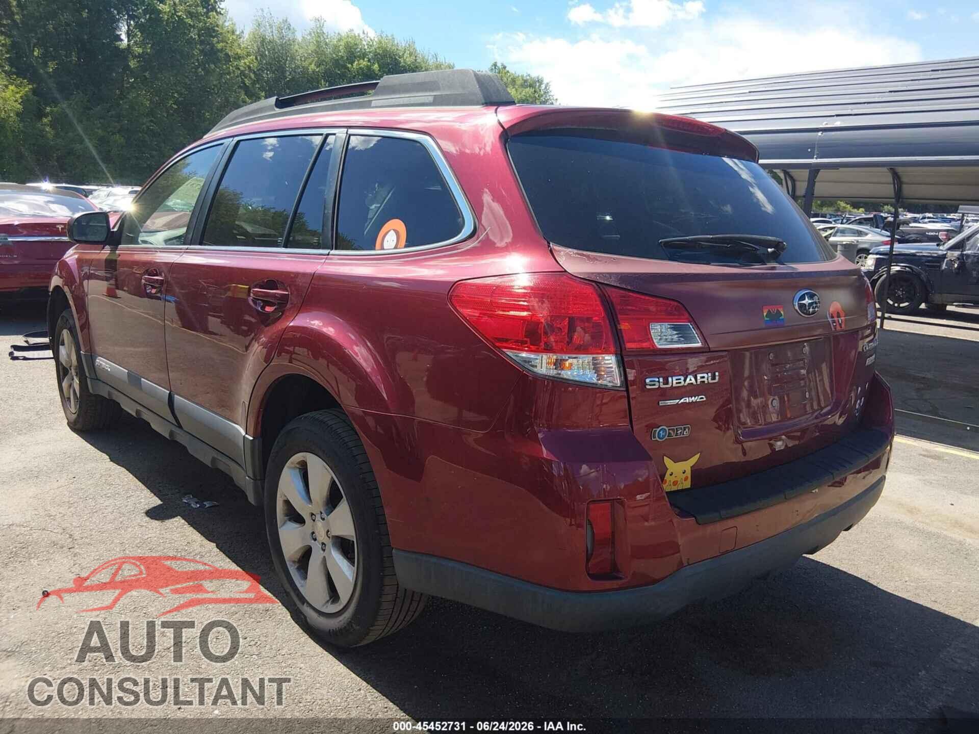 SUBARU OUTBACK 2012 - 4S4BRBCC7C3255047