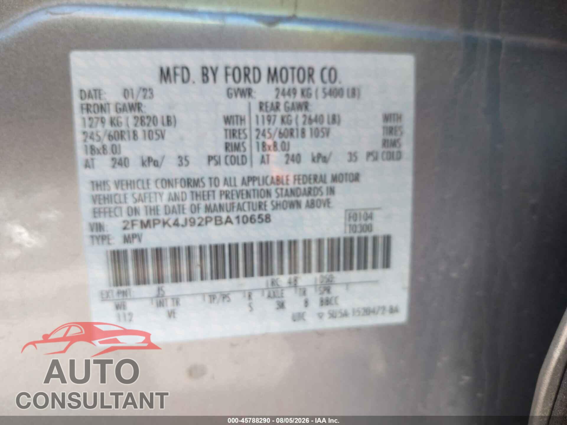 FORD EDGE 2023 - 2FMPK4J92PBA10658