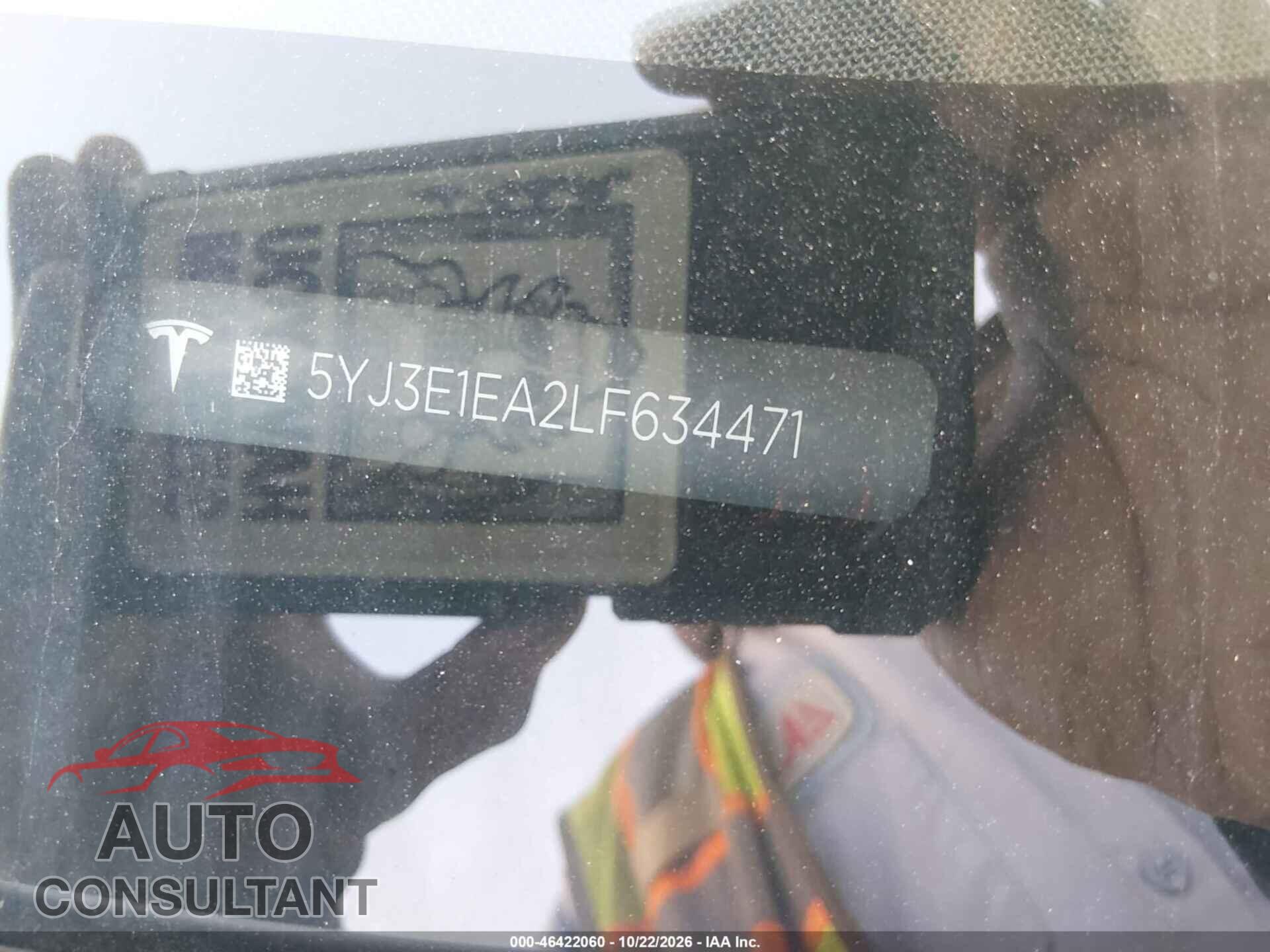 TESLA MODEL 3 2020 - 5YJ3E1EA2LF634471