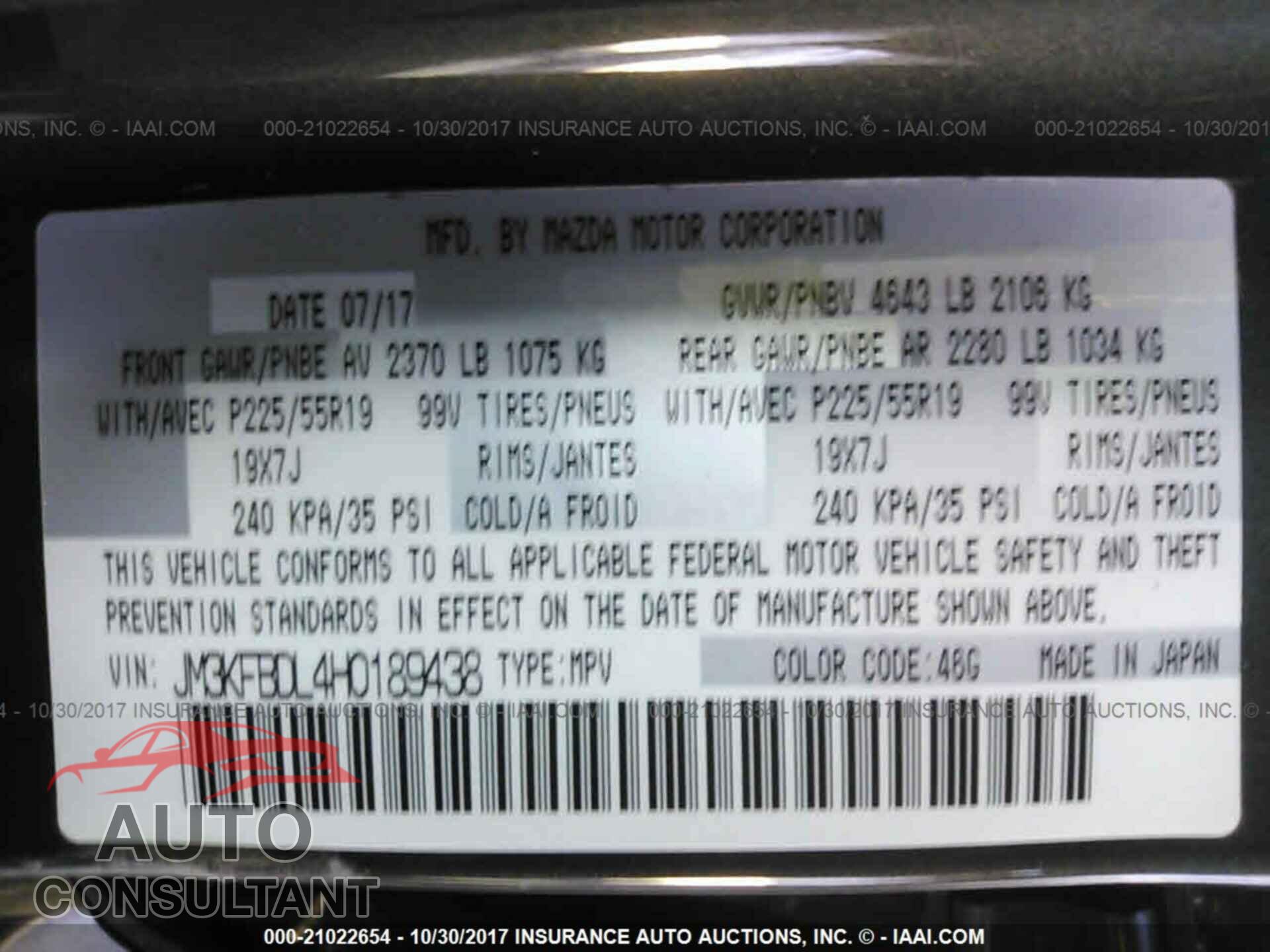 Mazda Cx-5 2017 - JM3KFBDL4H0189438