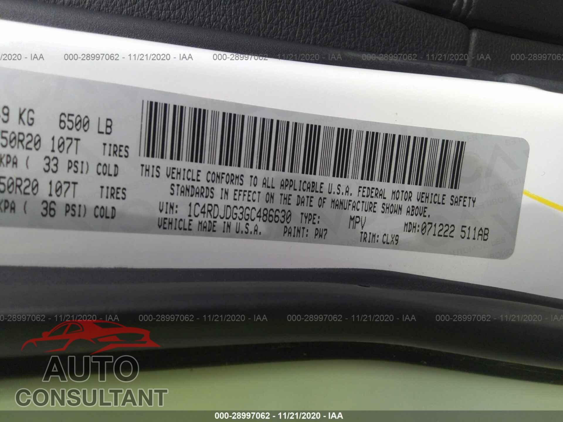 DODGE DURANGO 2016 - 1C4RDJDG3GC486630