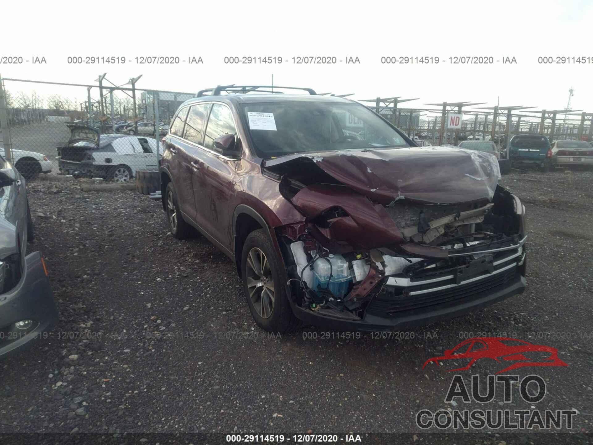 TOYOTA HIGHLANDER 2018 - 5TDBZRFH9JS848909