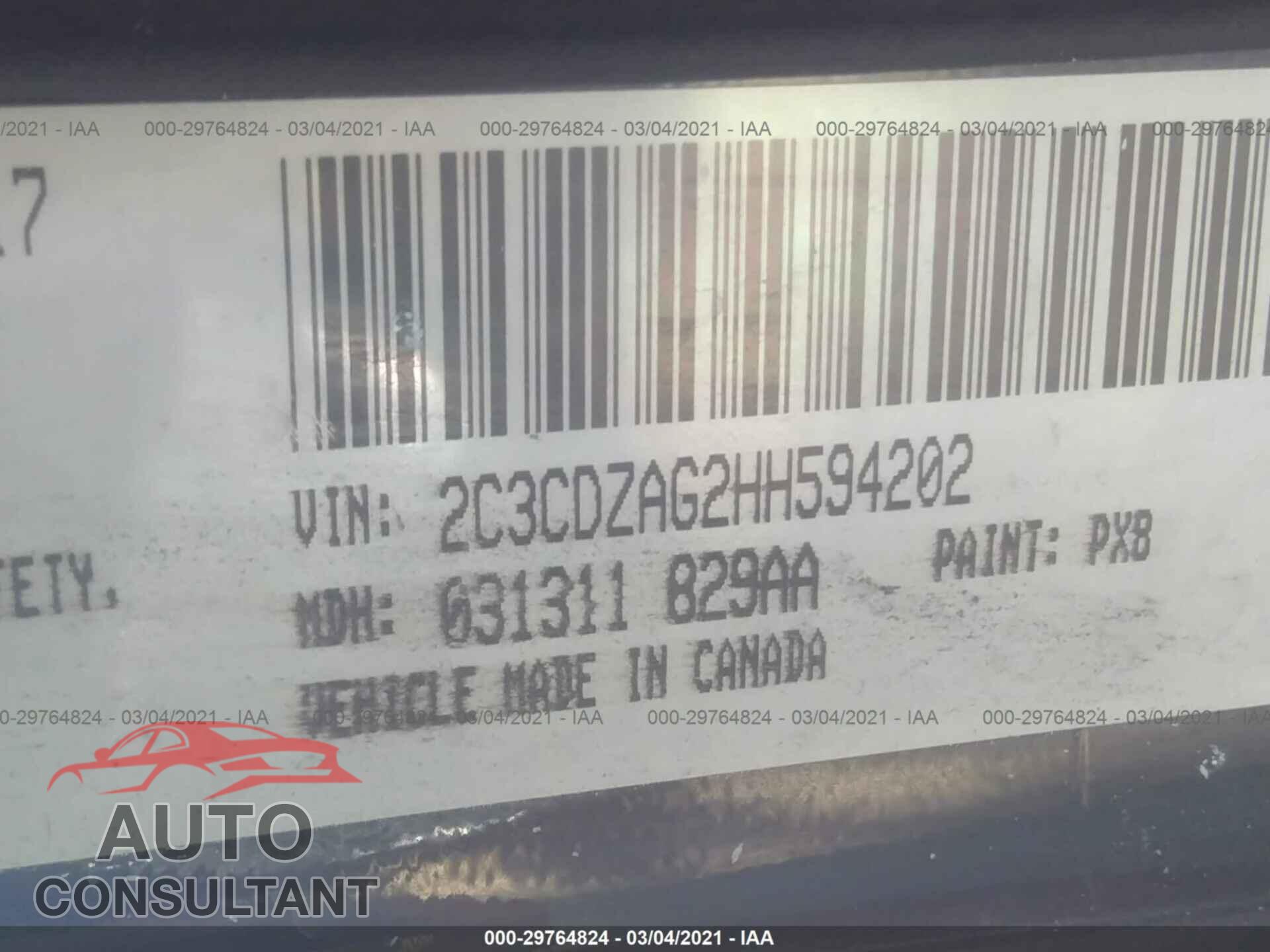 DODGE CHALLENGER 2017 - 2C3CDZAG2HH594202