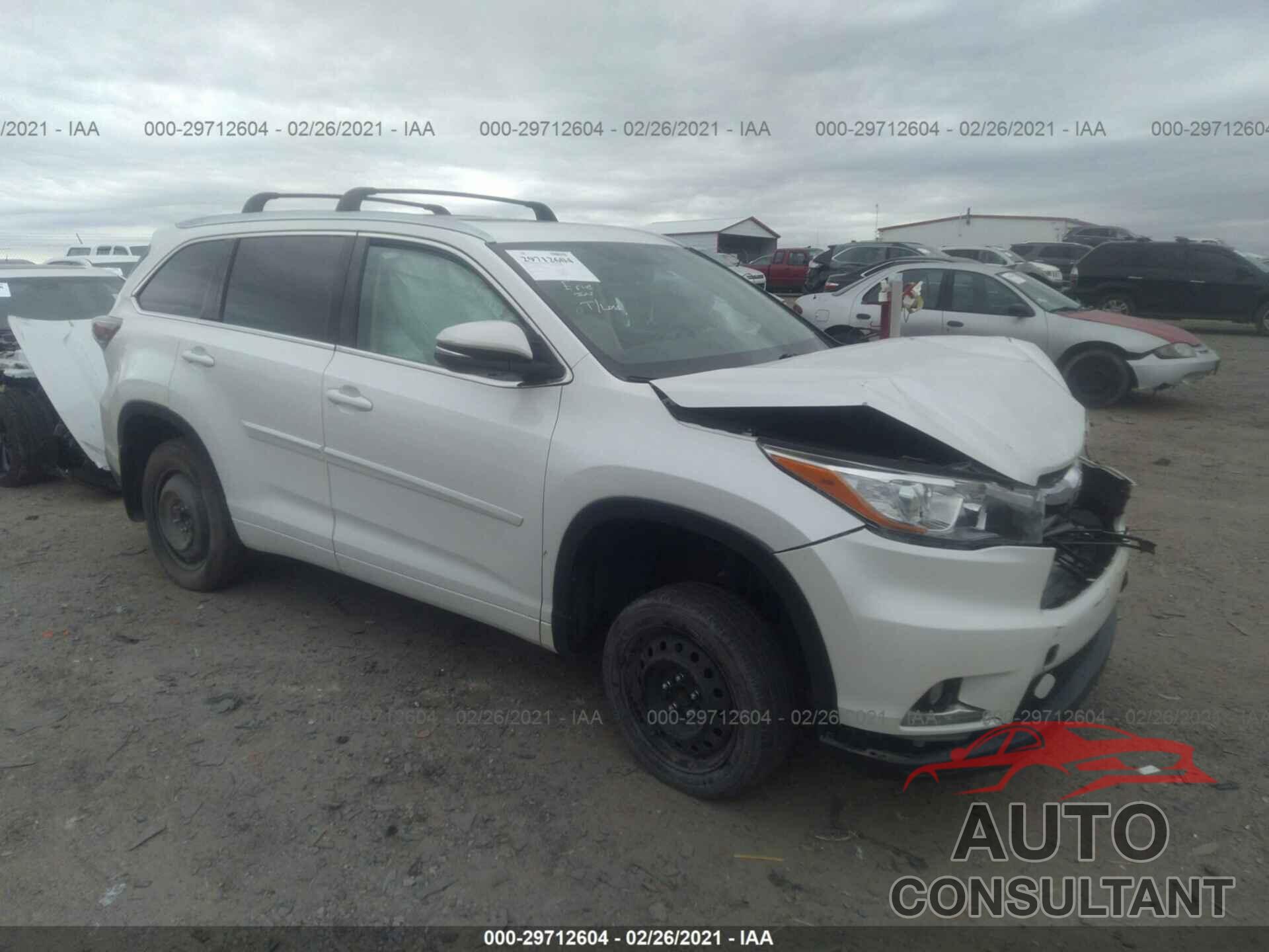 TOYOTA HIGHLANDER 2016 - 5TDDKRFHXGS273242