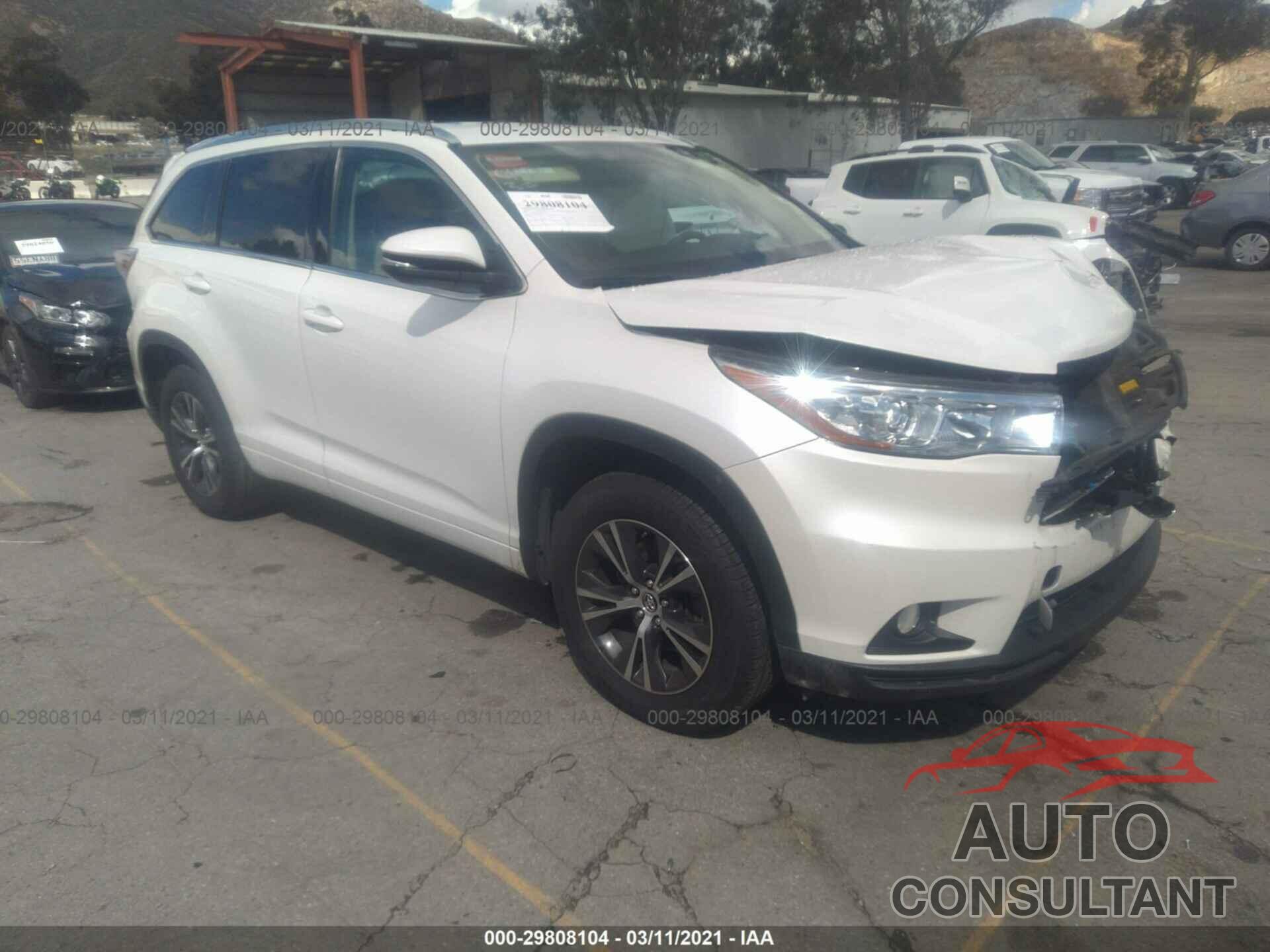 TOYOTA HIGHLANDER 2016 - 5TDKKRFH8GS121645