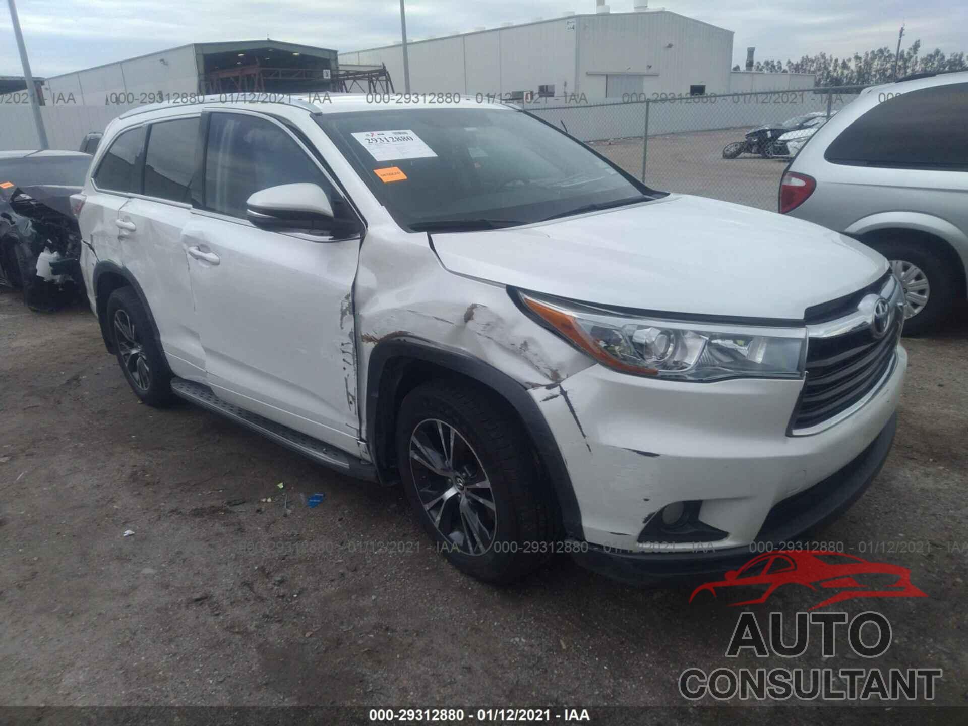 TOYOTA HIGHLANDER 2016 - 5TDKKRFH6GS132756