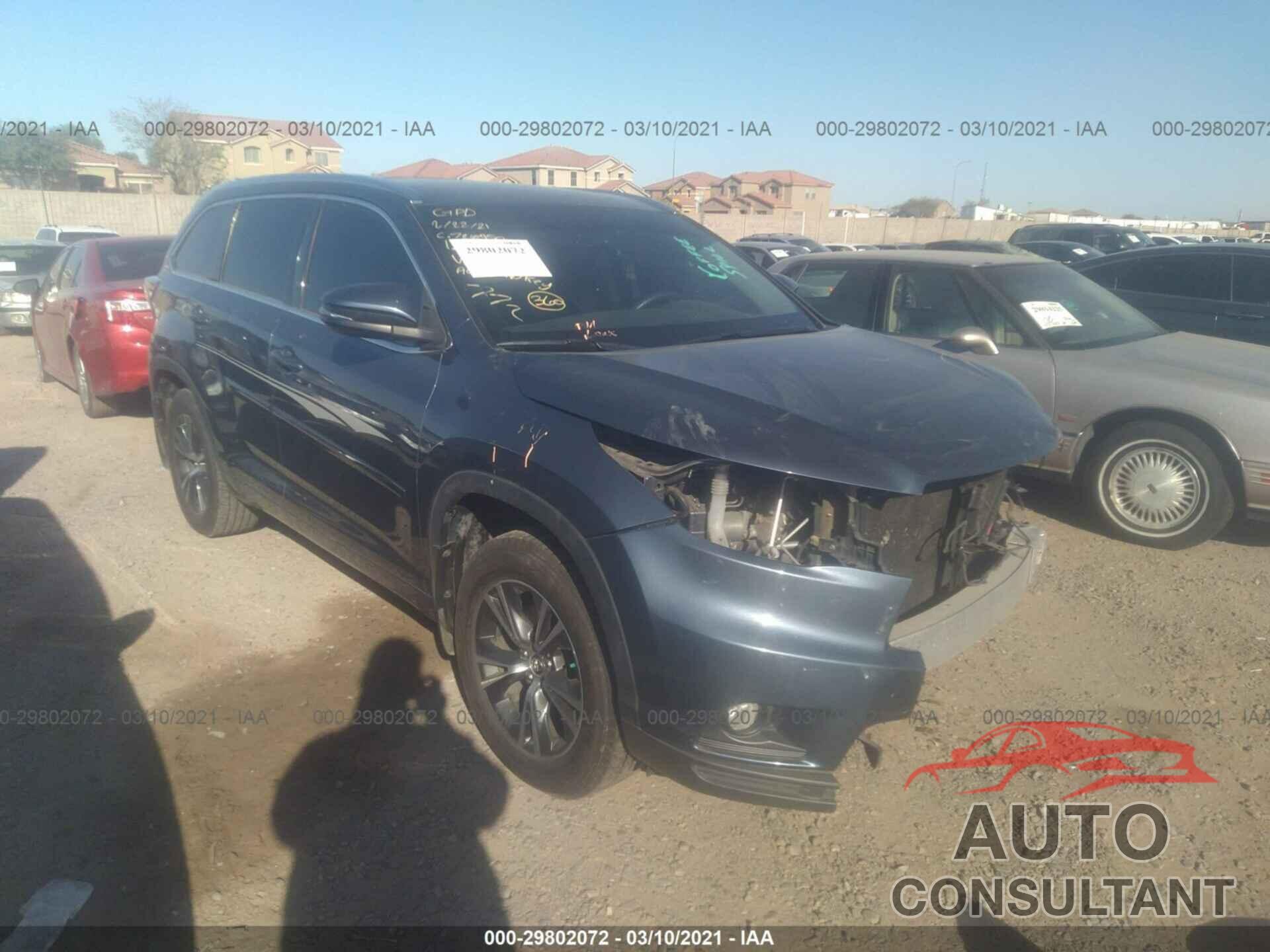 TOYOTA HIGHLANDER 2016 - 5TDJKRFH8GS247306
