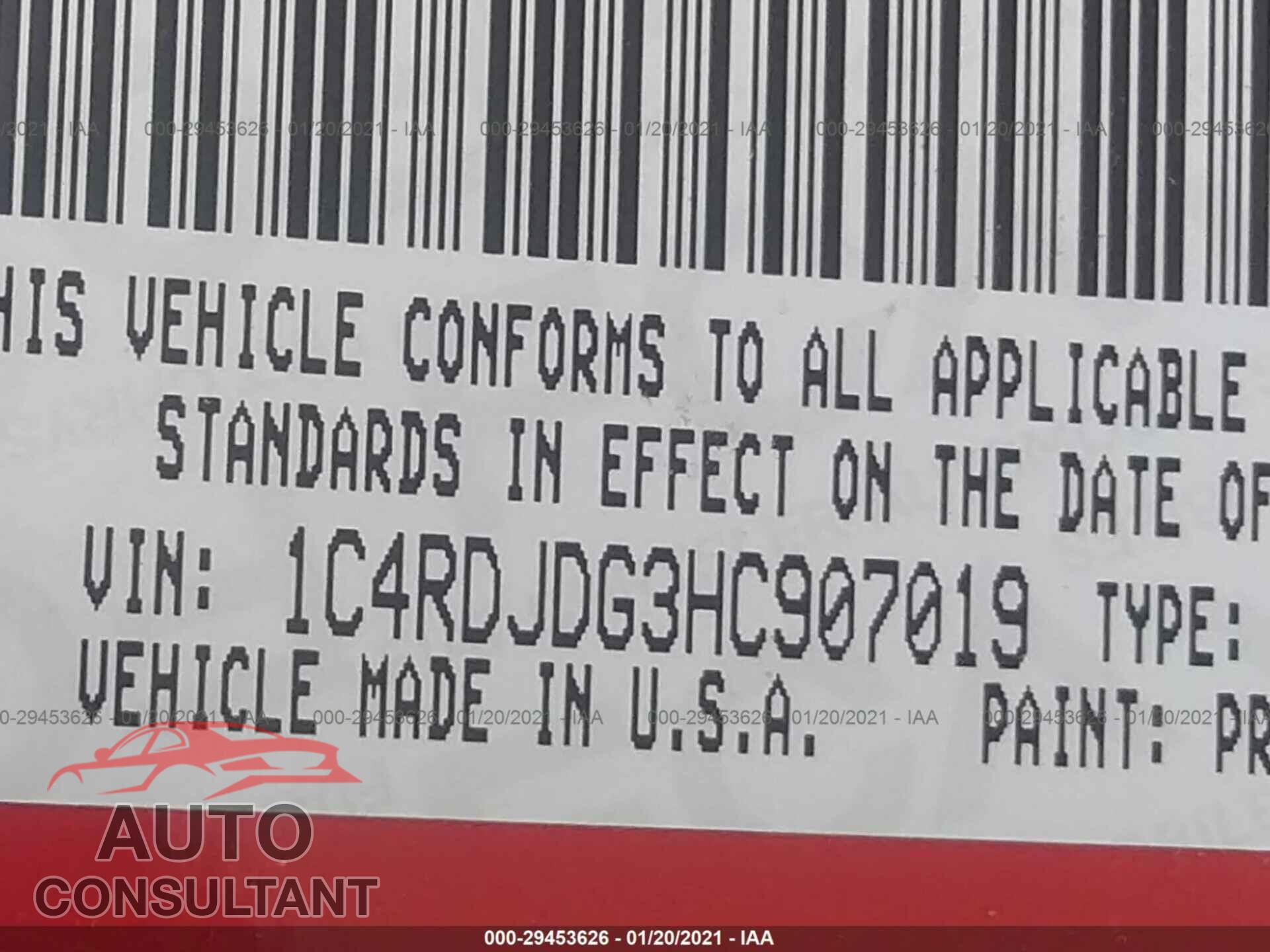 DODGE DURANGO 2017 - 1C4RDJDG3HC907019