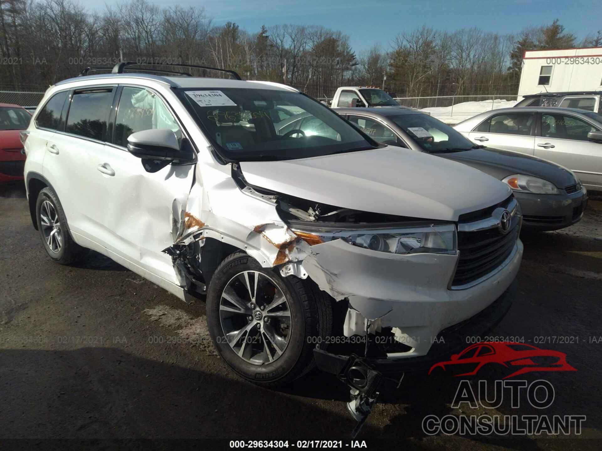 TOYOTA HIGHLANDER 2016 - 5TDJKRFHXGS259358
