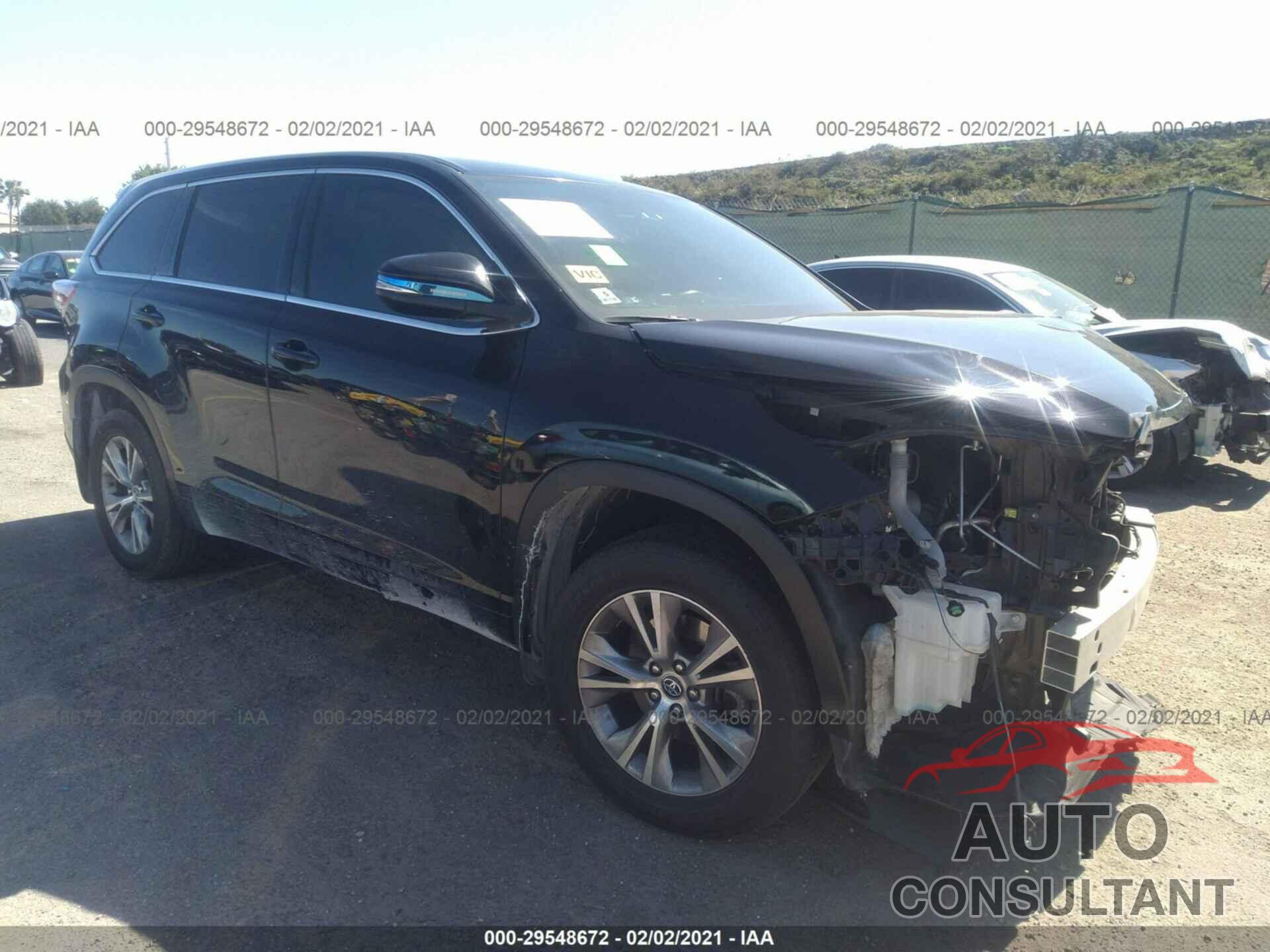 TOYOTA HIGHLANDER 2016 - 5TDBKRFH3GS283229