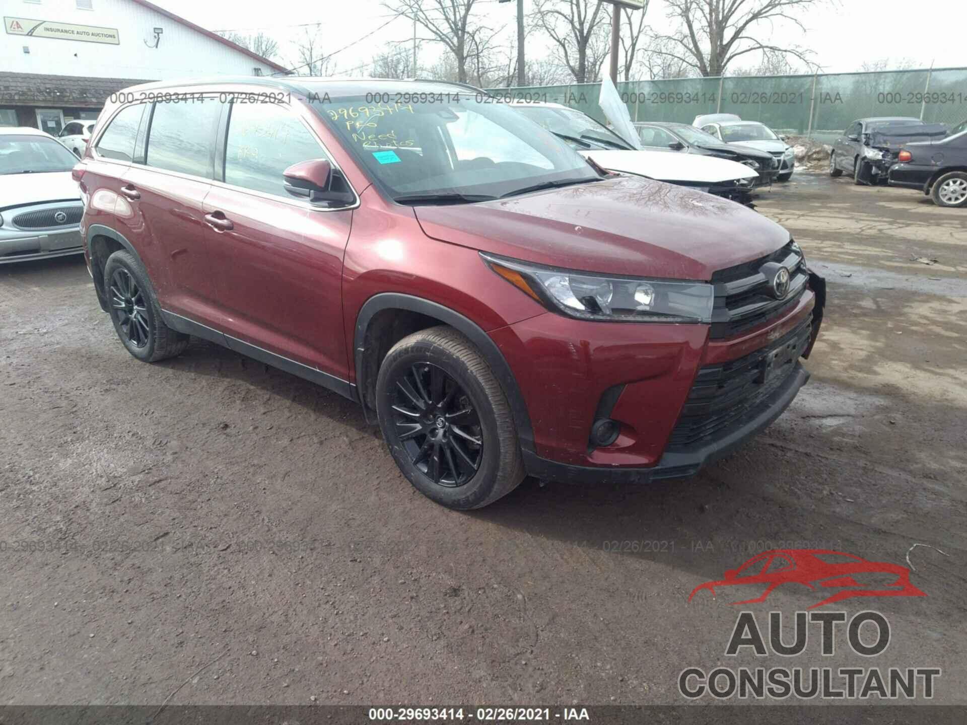 TOYOTA HIGHLANDER 2019 - 5TDJZRFH4KS619809