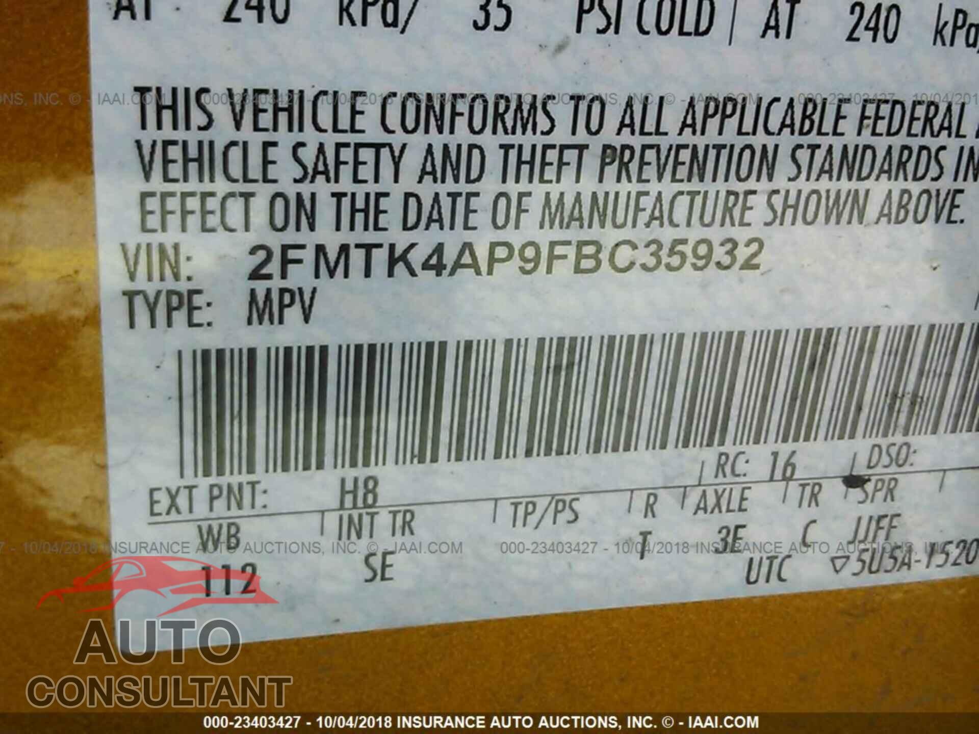 Ford Edge 2015 - 2FMTK4AP9FBC35932