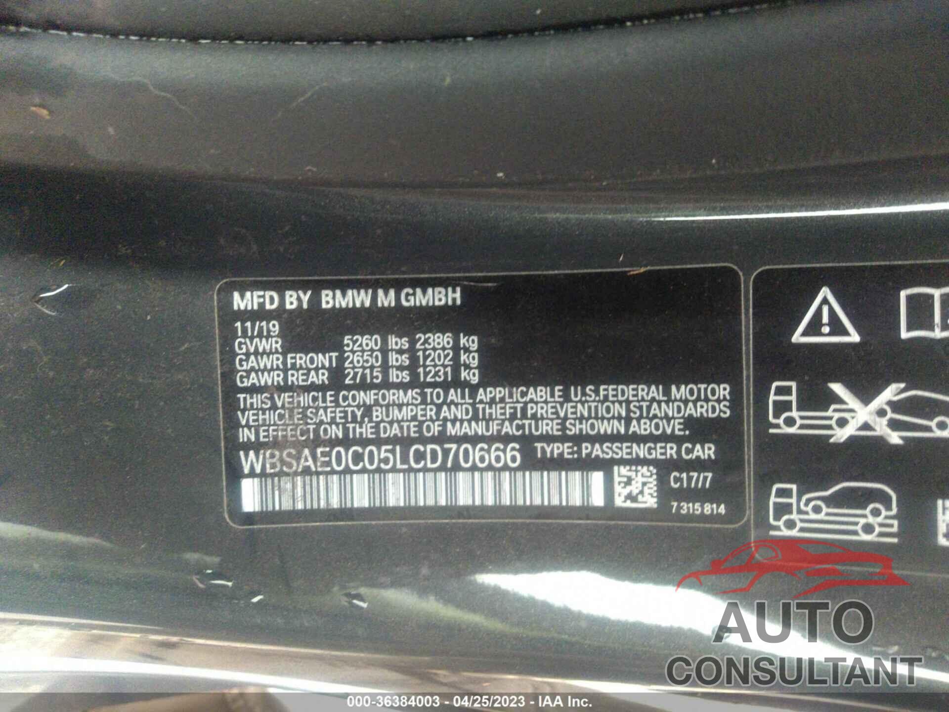 BMW M8 2020 - WBSAE0C05LCD70666