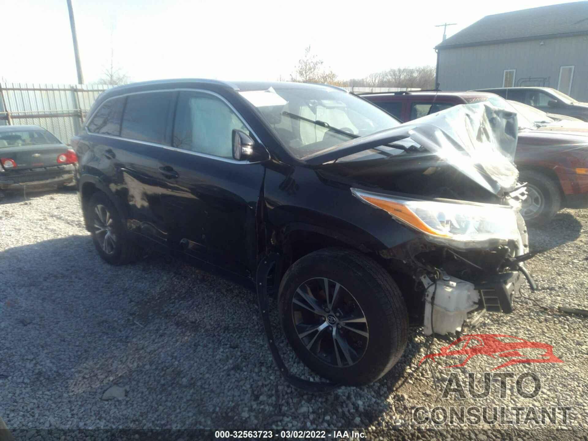 TOYOTA HIGHLANDER 2016 - 5TDJKRFH0GS322709