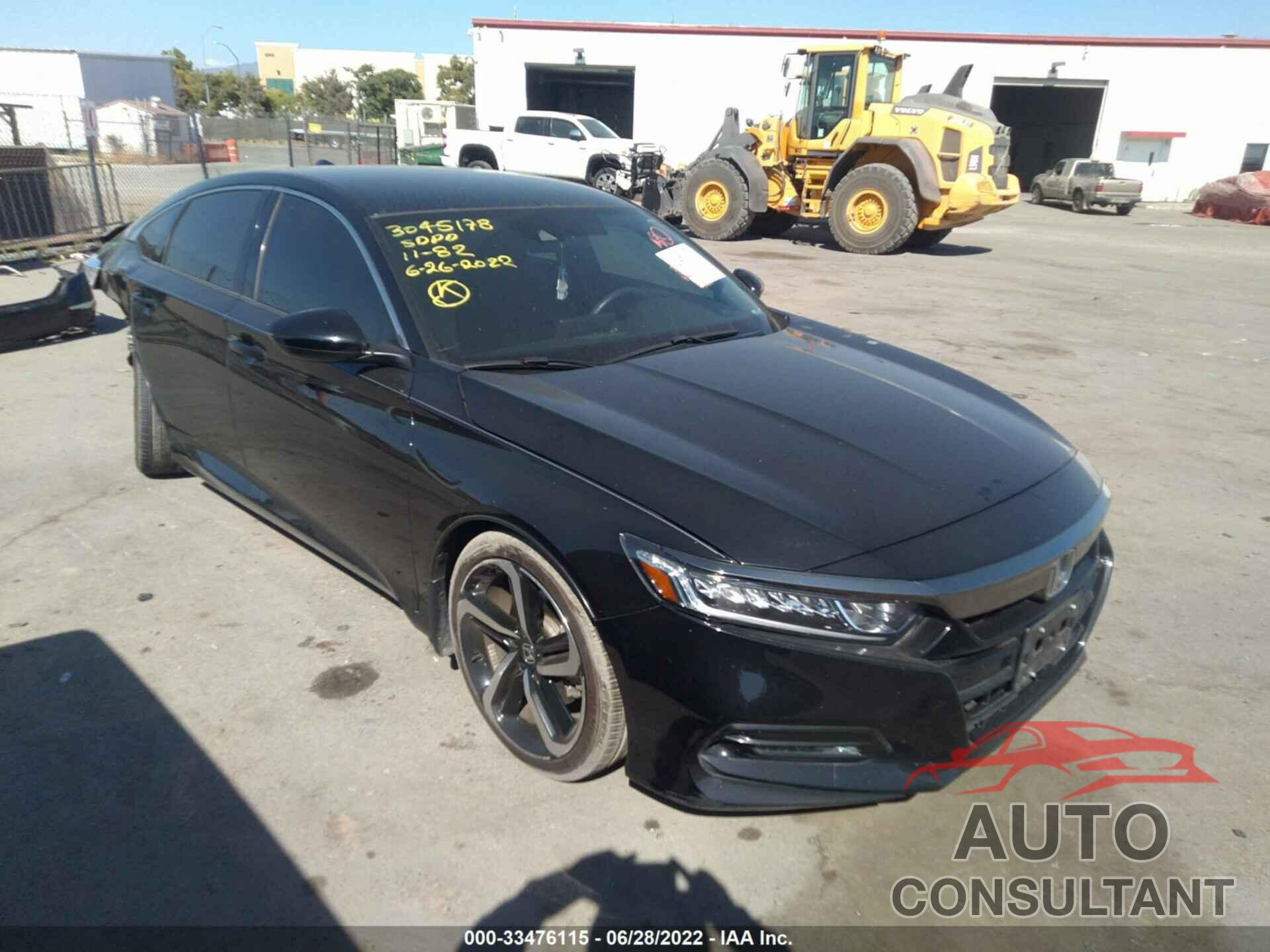 HONDA ACCORD SEDAN 2018 - 1HGCV1F38JA207299