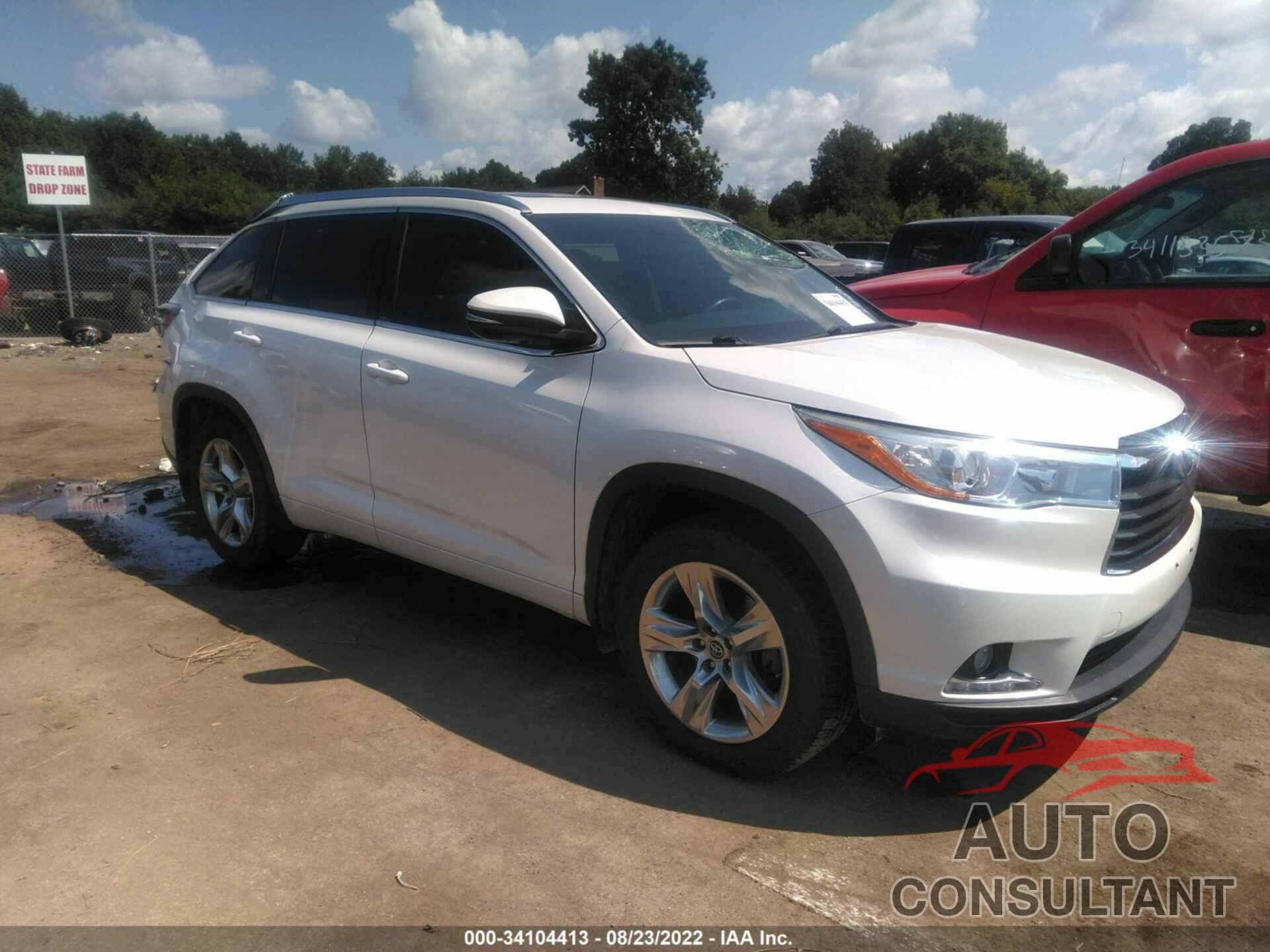 TOYOTA HIGHLANDER 2016 - 5TDDKRFH3GS264866
