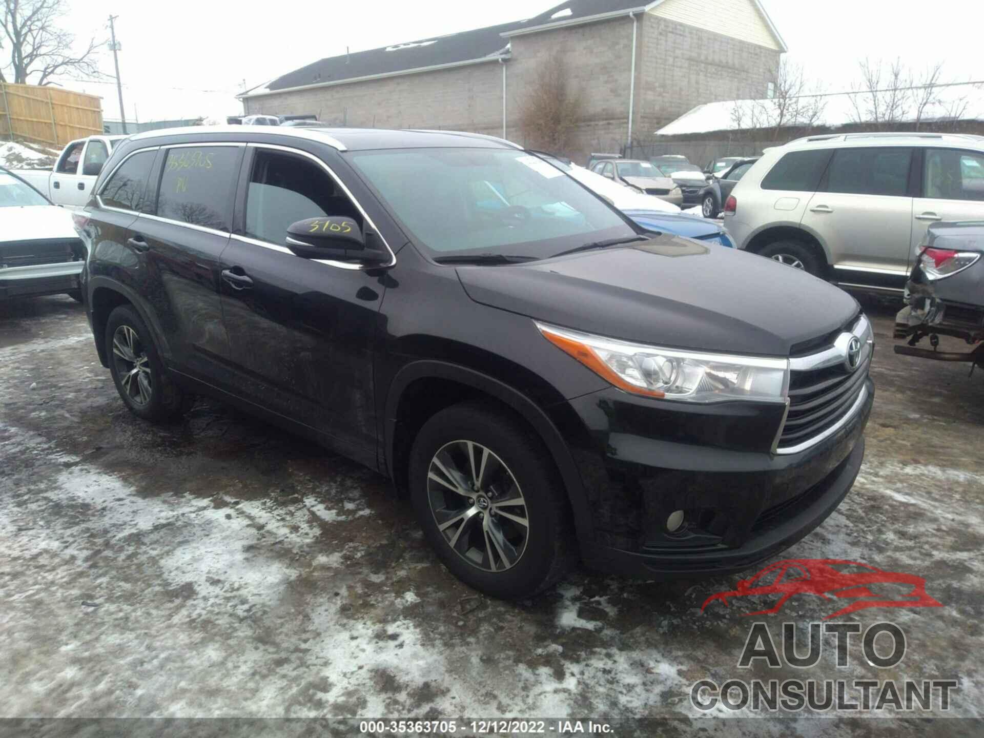 TOYOTA HIGHLANDER 2016 - 5TDJKRFH1GS340409