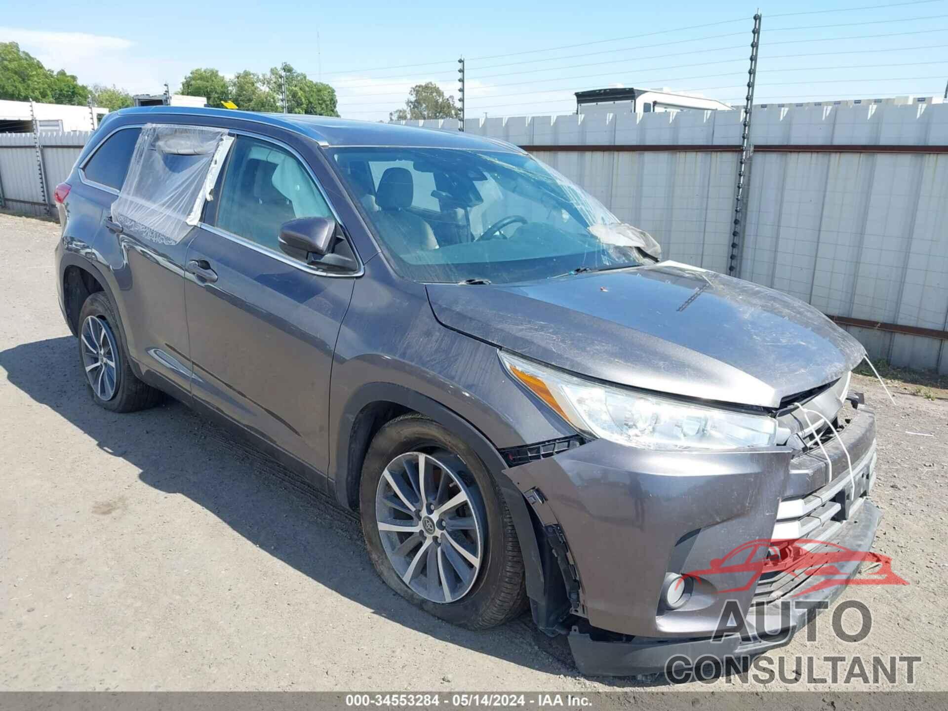 TOYOTA HIGHLANDER 2018 - 5TDKZRFH9JS259004