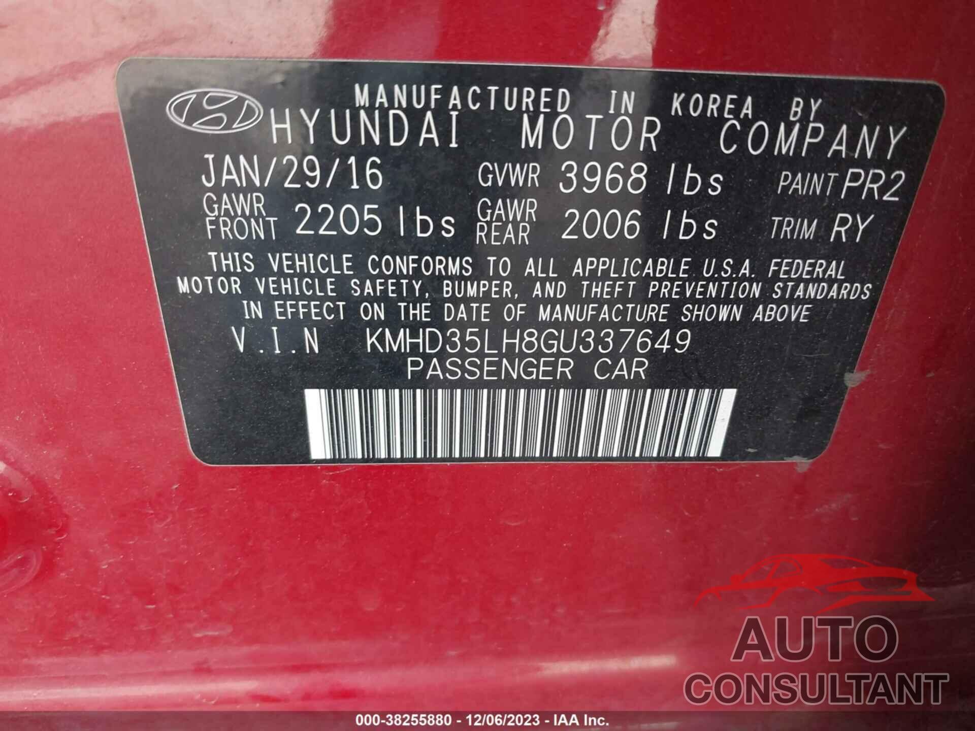 HYUNDAI ELANTRA GT 2016 - KMHD35LH8GU337649