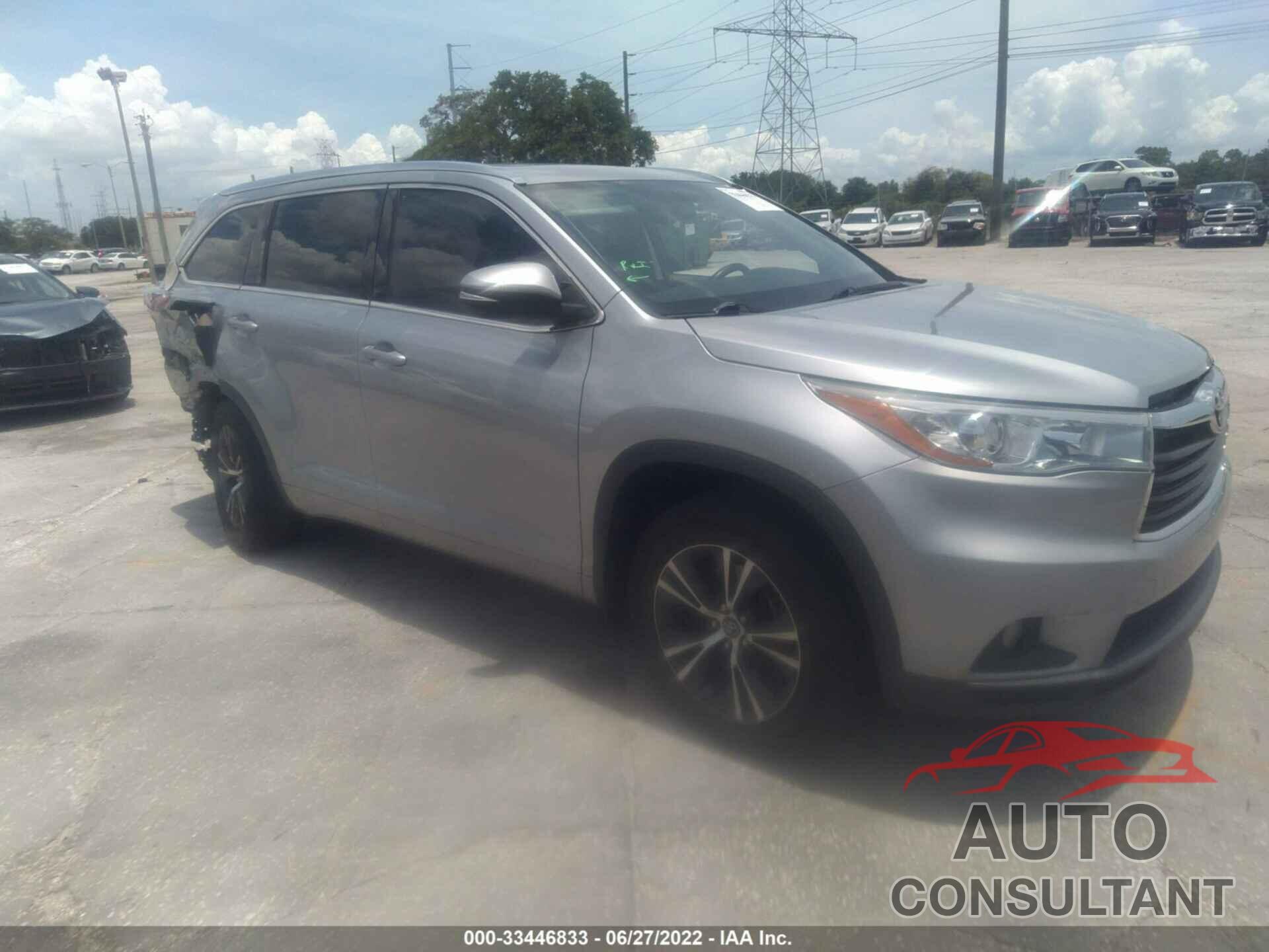 TOYOTA HIGHLANDER 2016 - 5TDJKRFHXGS309997