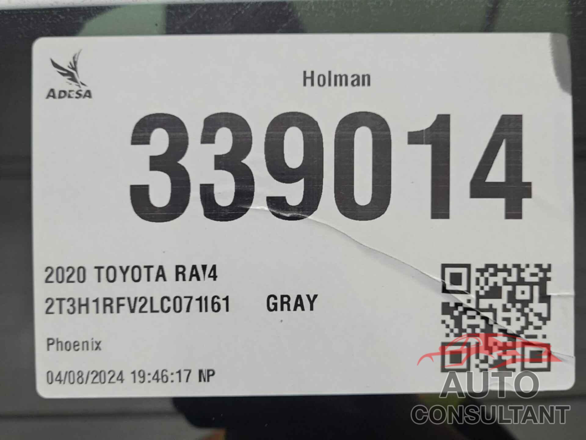 TOYOTA RAV4 2020 - 2T3H1RFV2LC071161