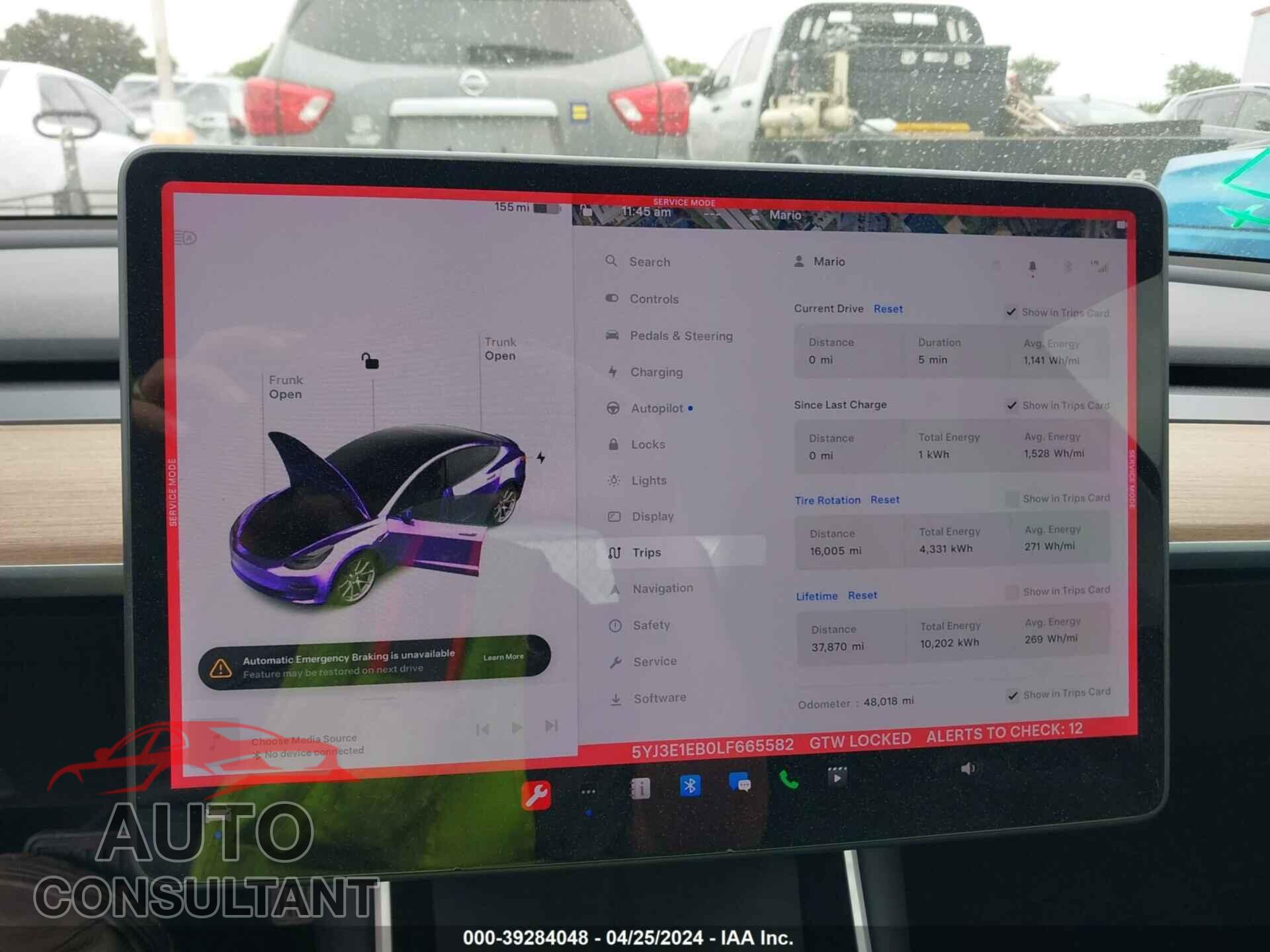 TESLA MODEL 3 2020 - 5YJ3E1EB0LF665582