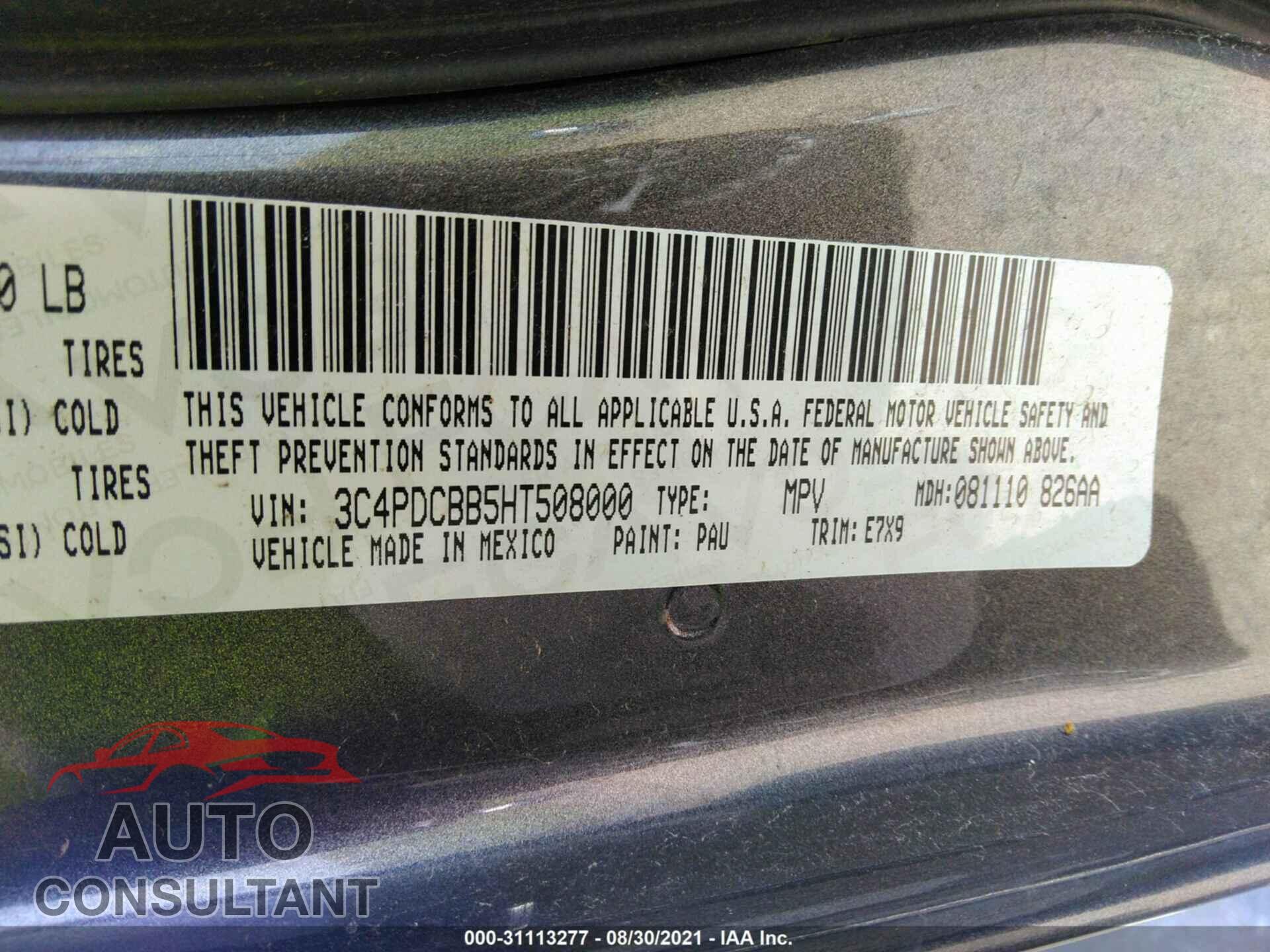 DODGE JOURNEY 2017 - 3C4PDCBB5HT508000