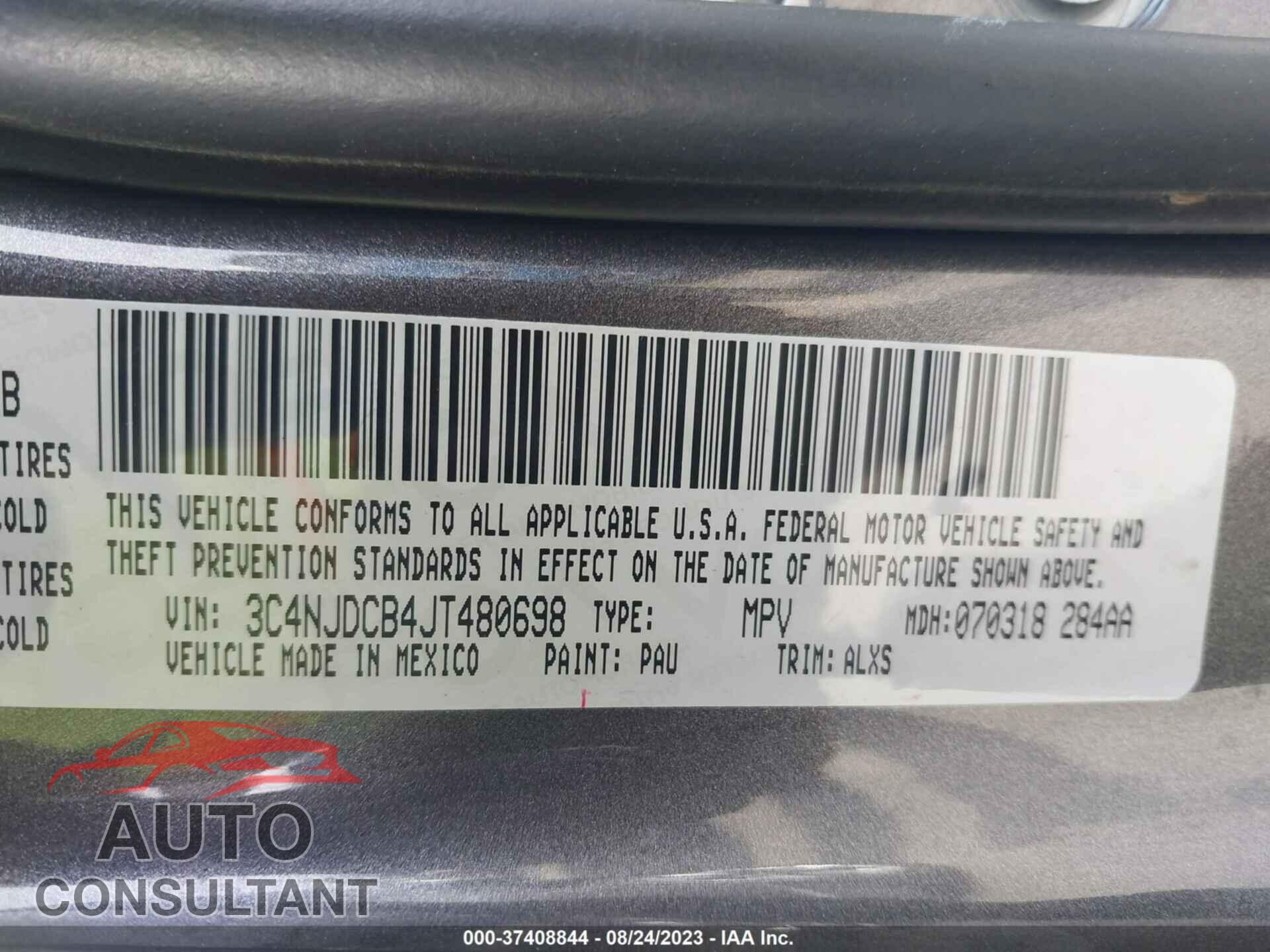JEEP COMPASS 2018 - 3C4NJDCB4JT480698
