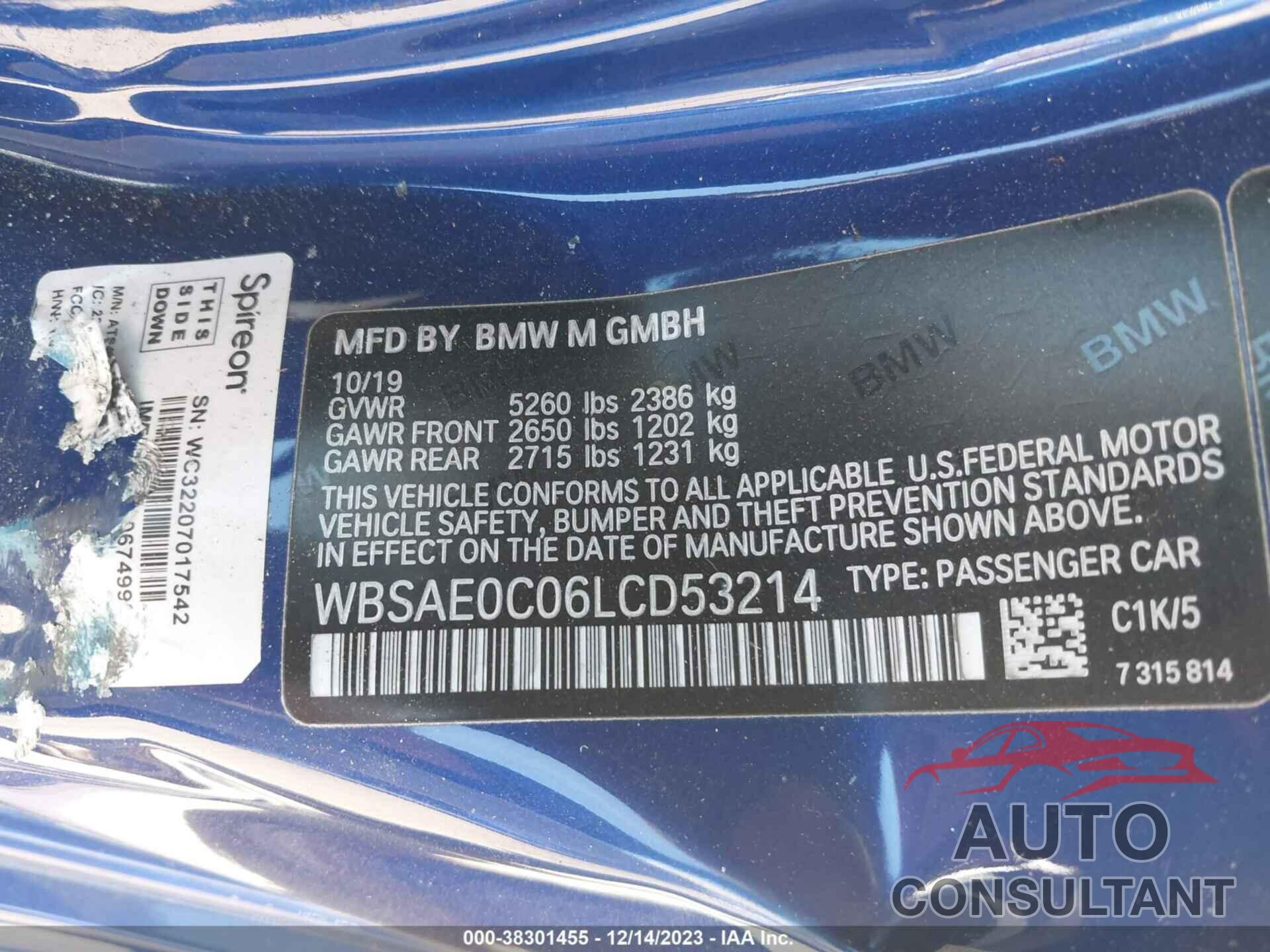 BMW M8 2020 - WBSAE0C06LCD53214
