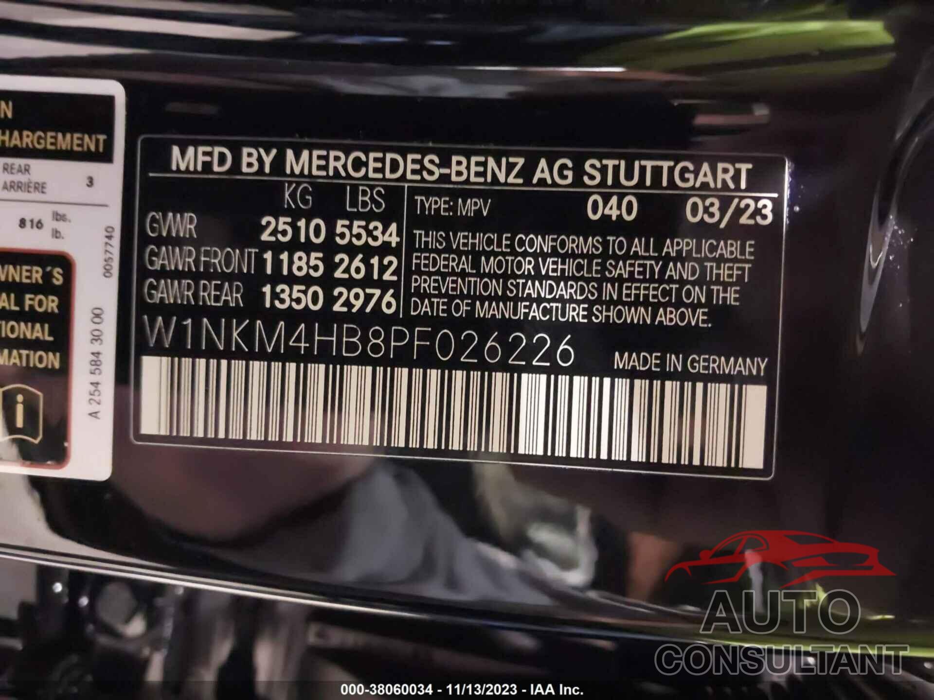 MERCEDES-BENZ GLC 2023 - W1NKM4HB8PF026226