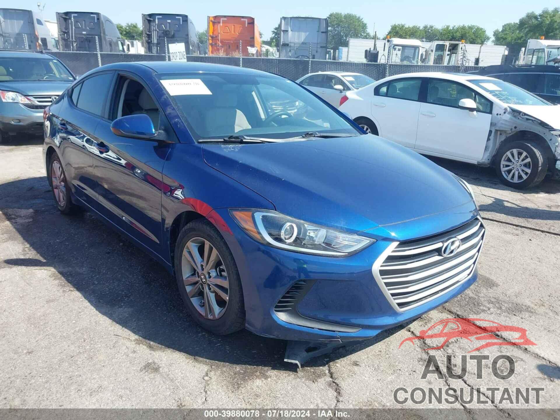 HYUNDAI ELANTRA 2018 - 5NPD84LF3JH331919