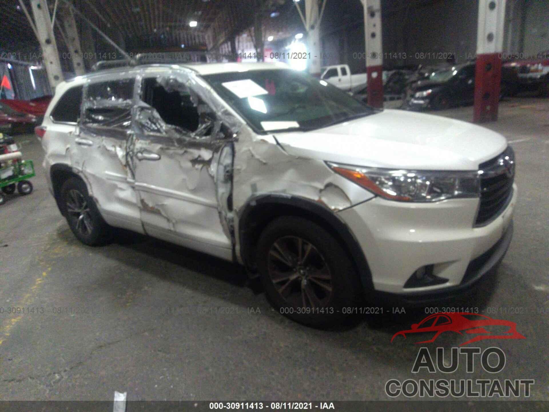 TOYOTA HIGHLANDER 2016 - 5TDJKRFH5GS270865