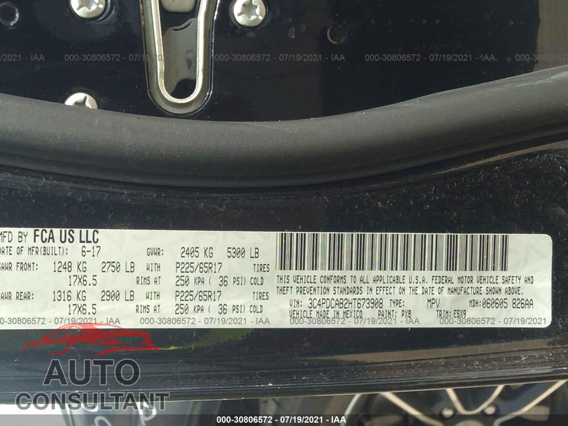 DODGE JOURNEY 2017 - 3C4PDCAB2HT673908