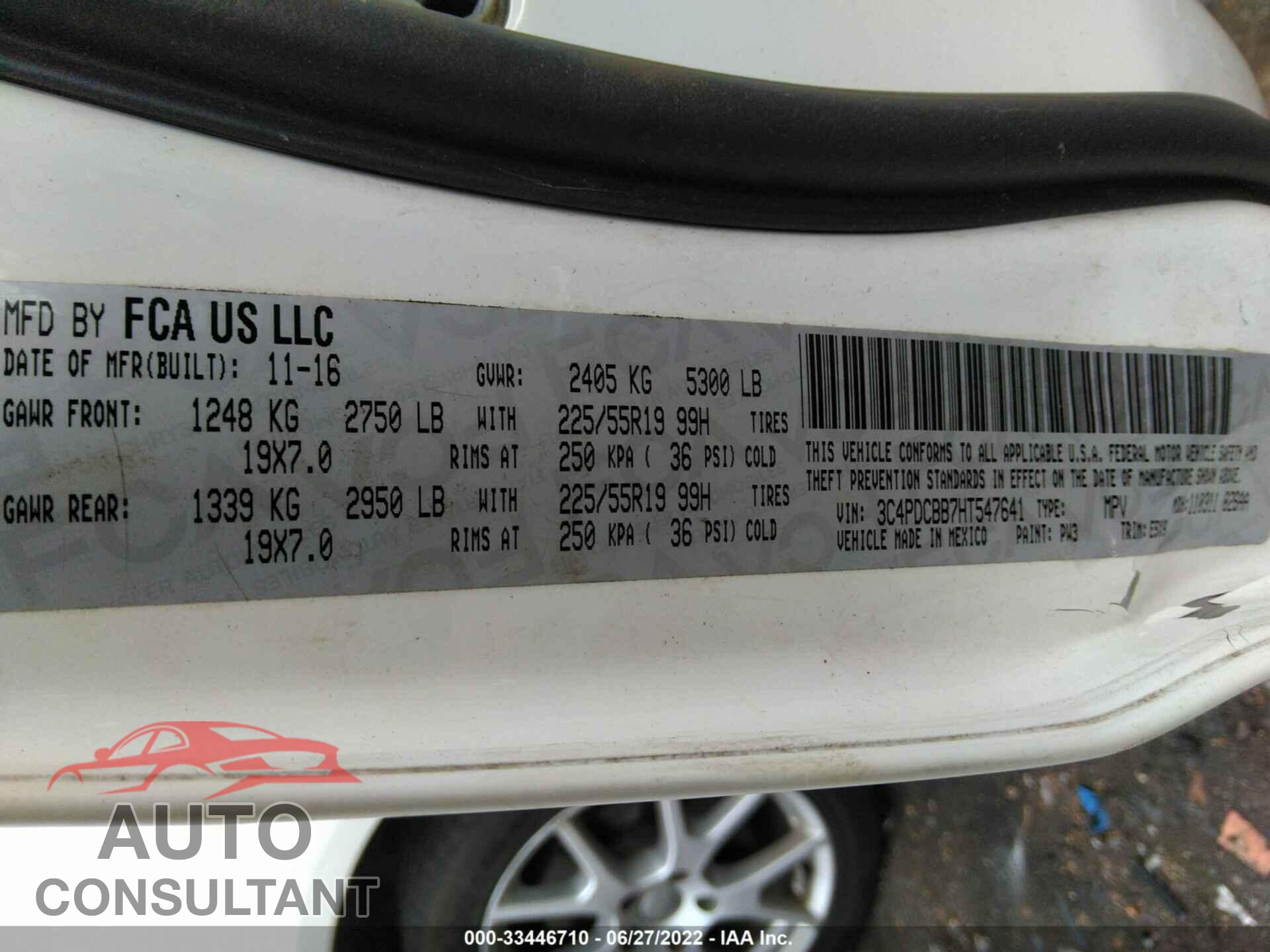 DODGE JOURNEY 2017 - 3C4PDCBB7HT547641