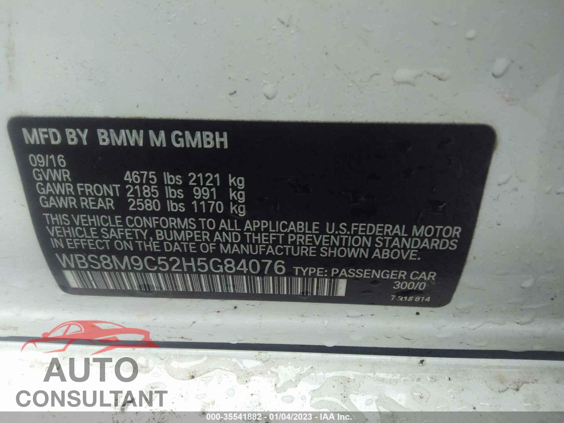 BMW M3 2017 - WBS8M9C52H5G84076