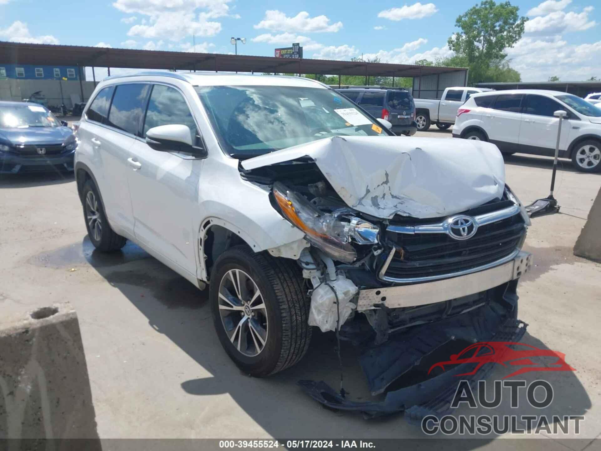 TOYOTA HIGHLANDER 2016 - 5TDKKRFH3GS155038