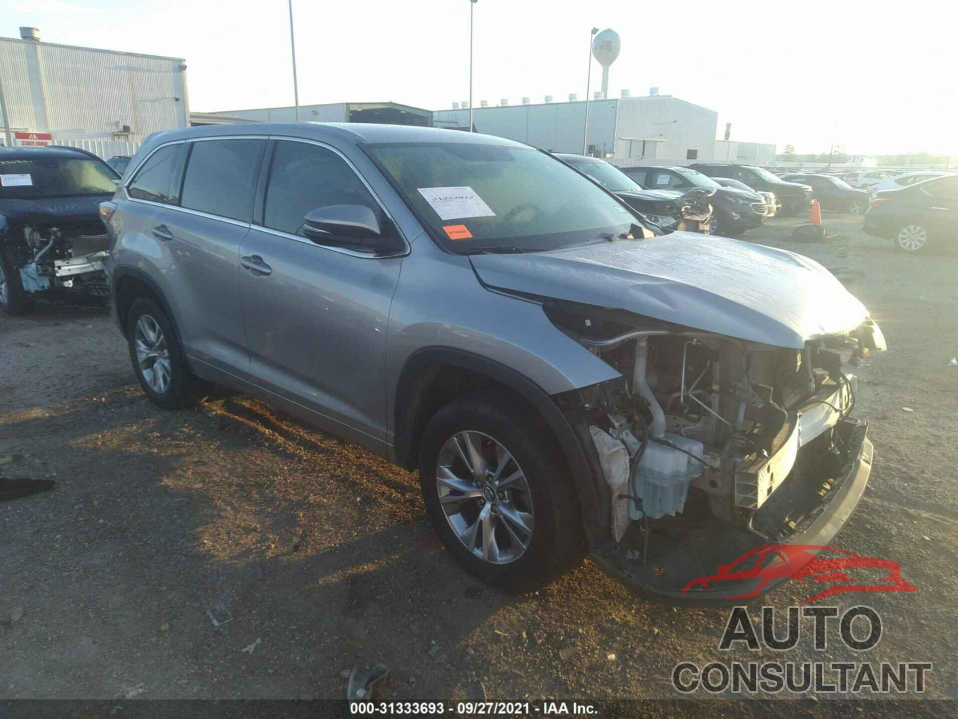TOYOTA HIGHLANDER 2016 - 5TDZKRFH1GS186254