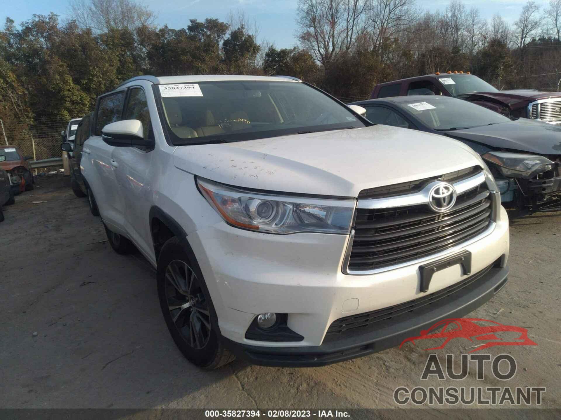 TOYOTA HIGHLANDER 2016 - 5TDJKRFH1GS305773