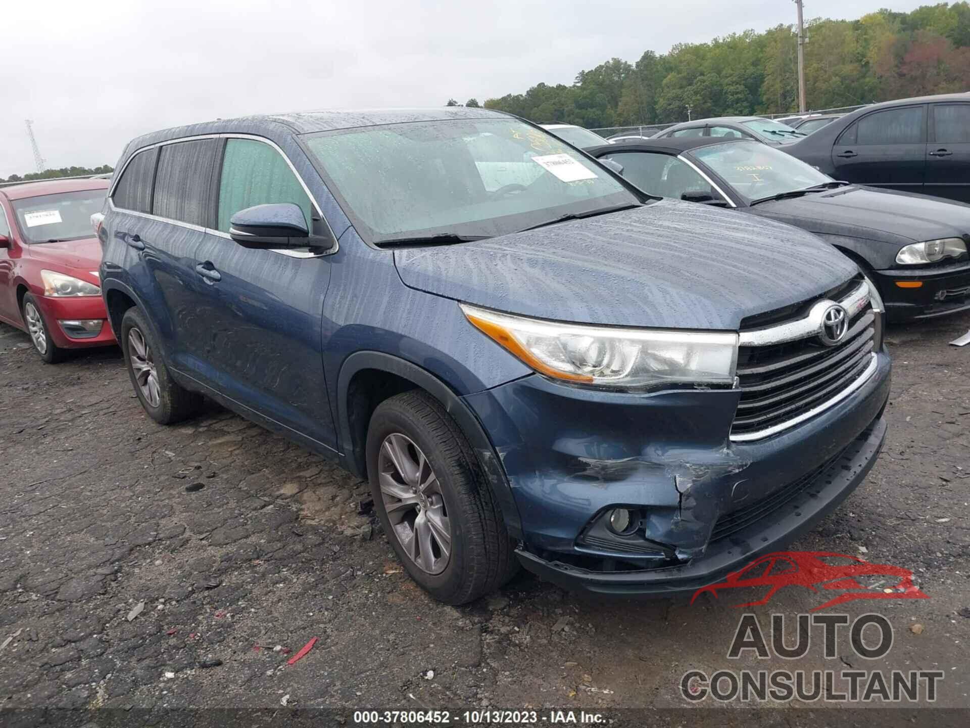 TOYOTA HIGHLANDER 2015 - 5TDZKRFH4FS050506