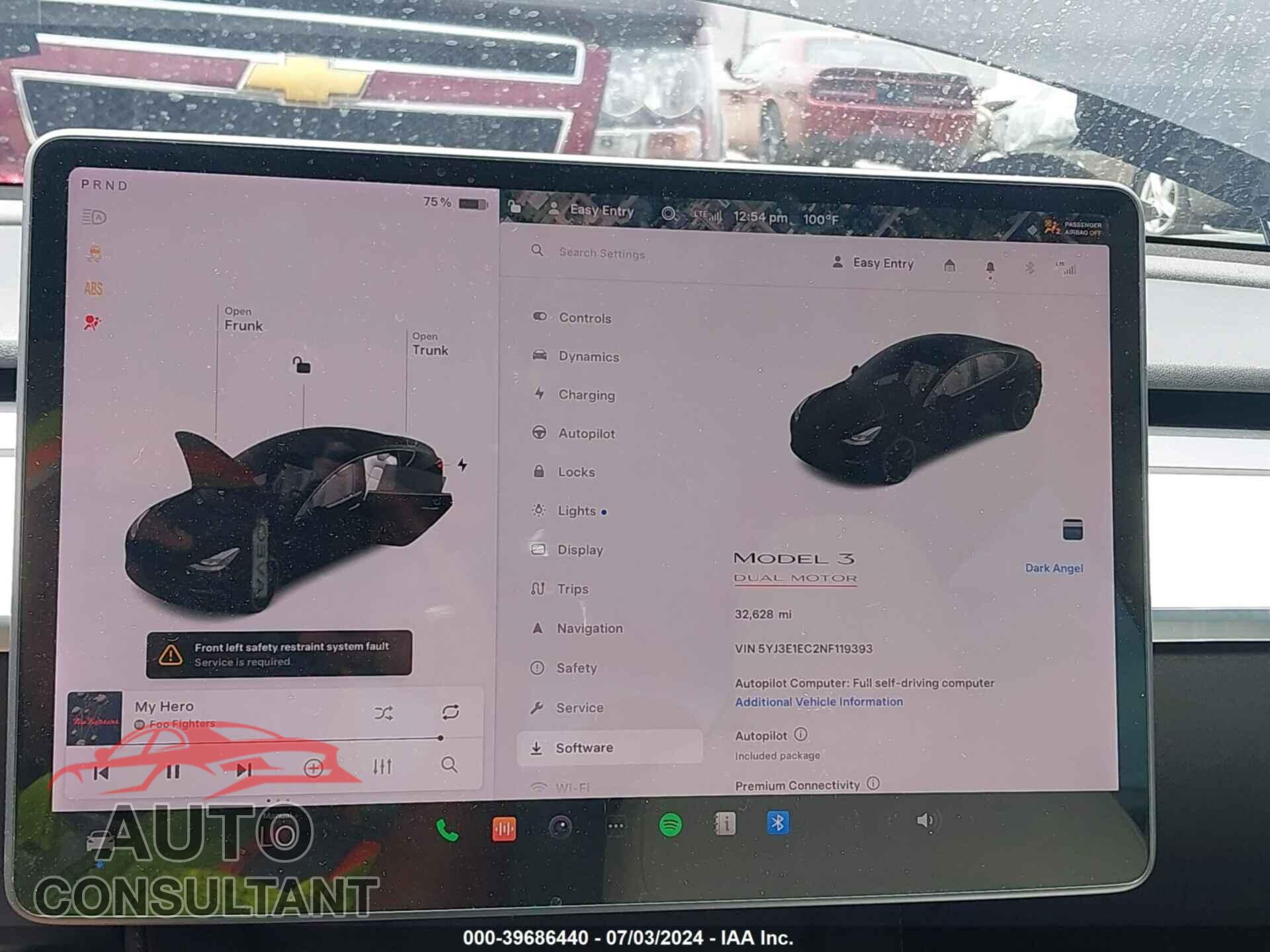TESLA MODEL 3 2022 - 5YJ3E1EC2NF119393