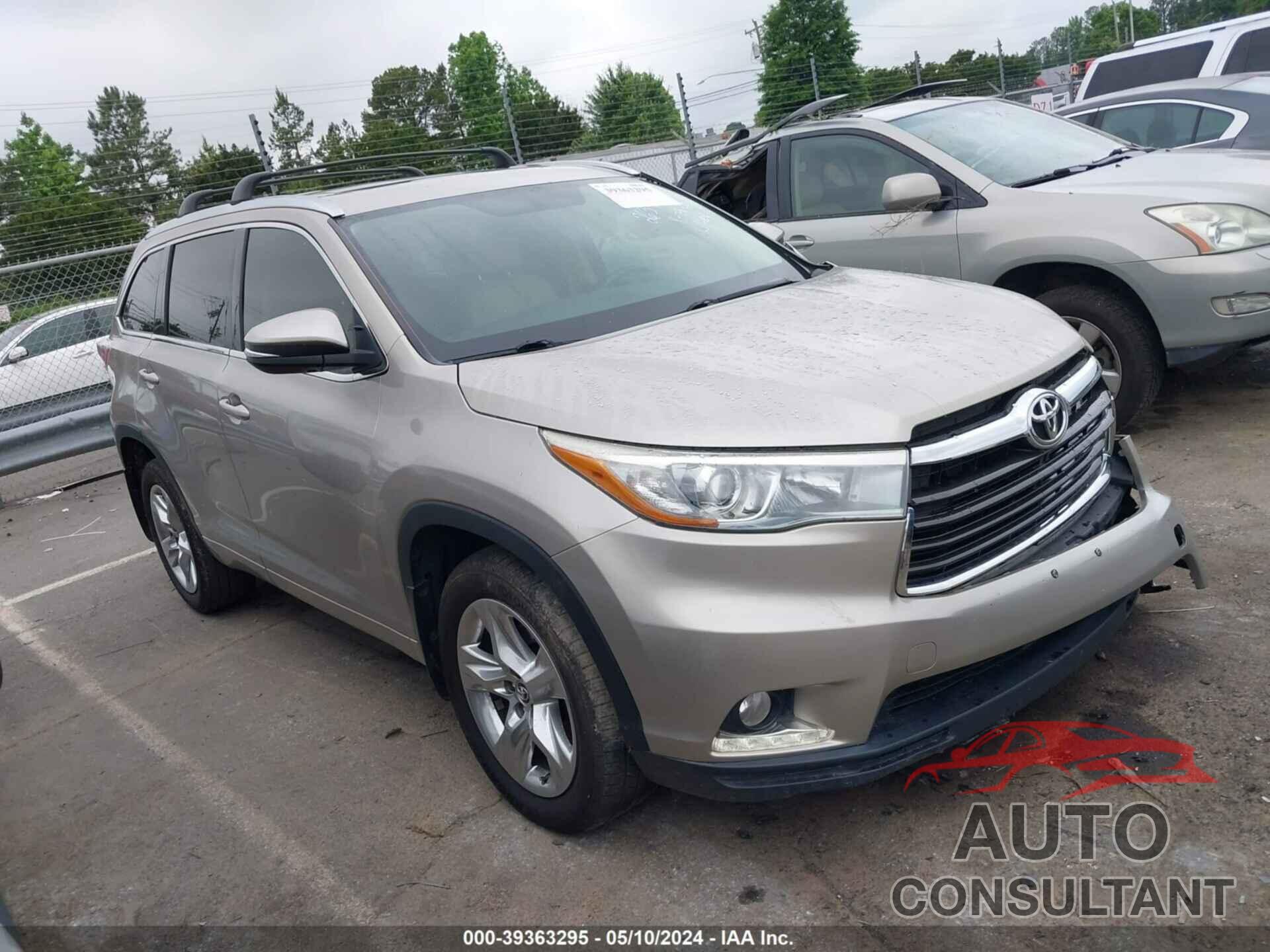 TOYOTA HIGHLANDER 2016 - 5TDDKRFH5GS263797