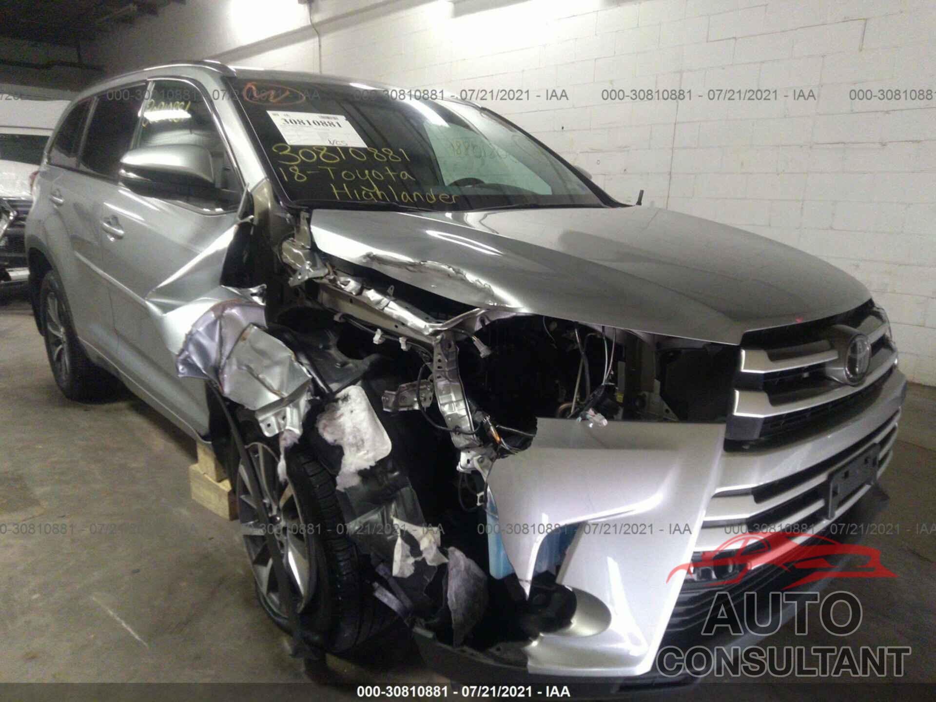 TOYOTA HIGHLANDER 2018 - 5TDJZRFHXJS881476
