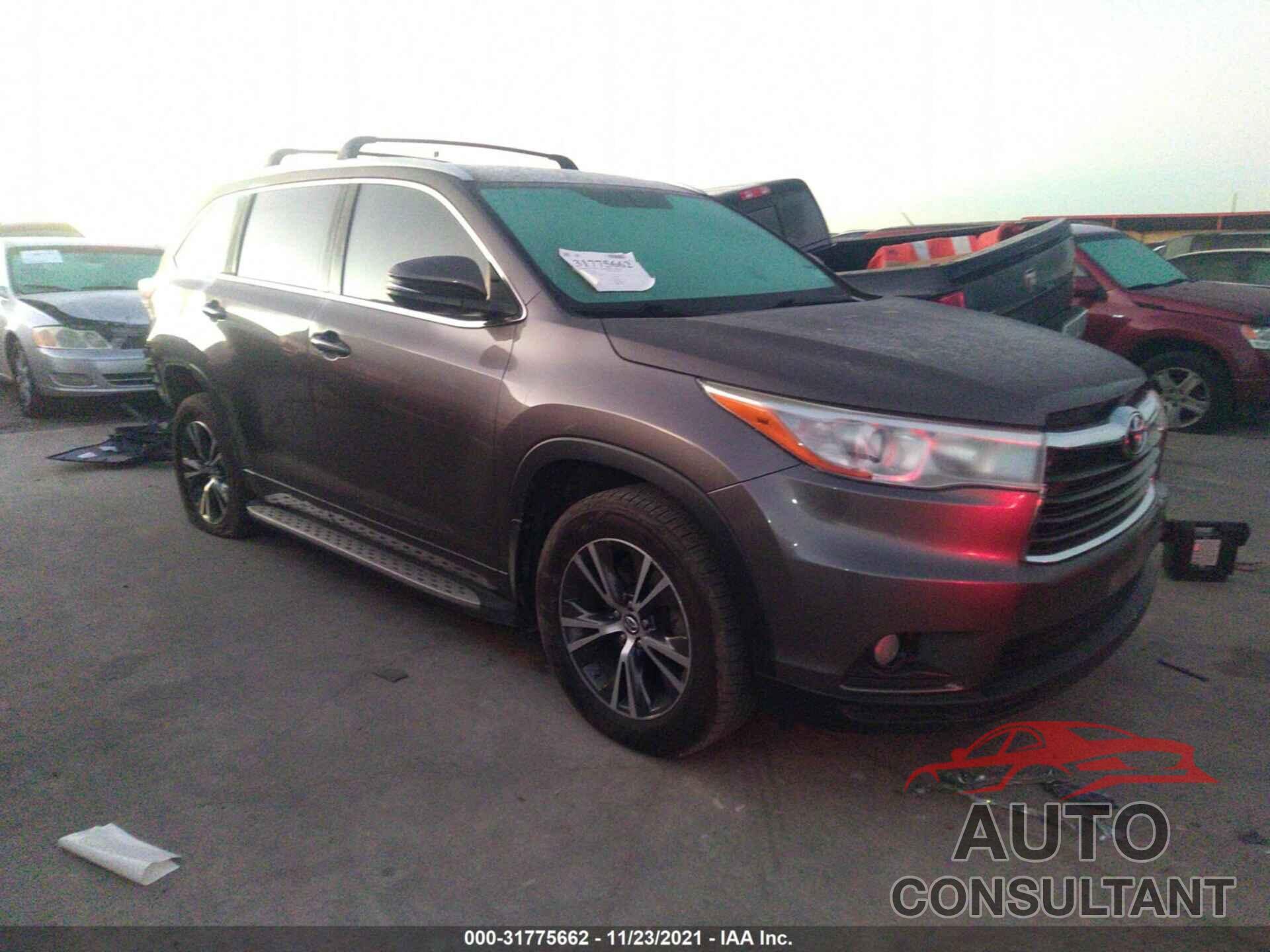 TOYOTA HIGHLANDER 2016 - 5TDKKRFHXGS506172