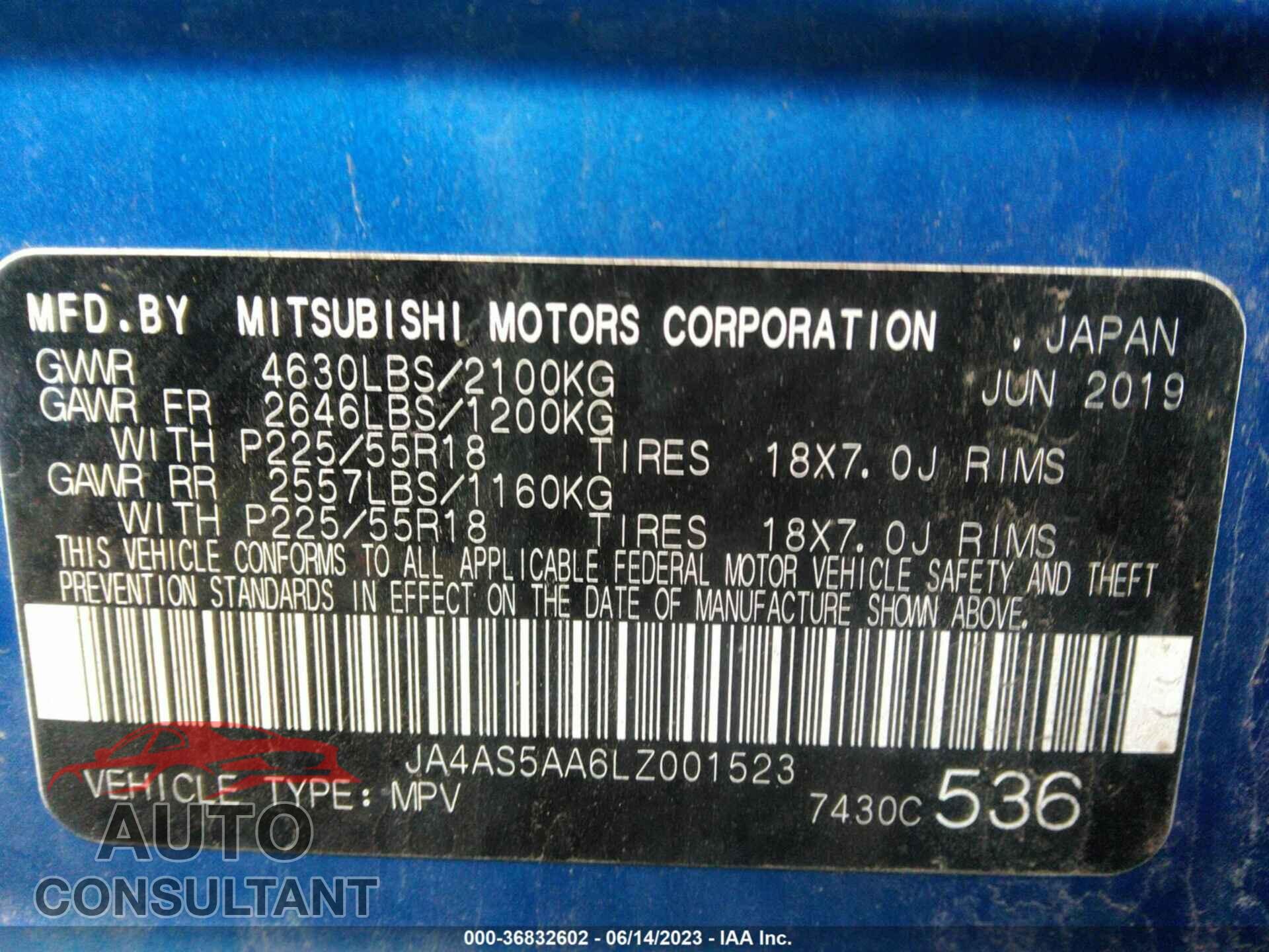 MITSUBISHI ECLIPSE CROSS 2020 - JA4AS5AA6LZ001523