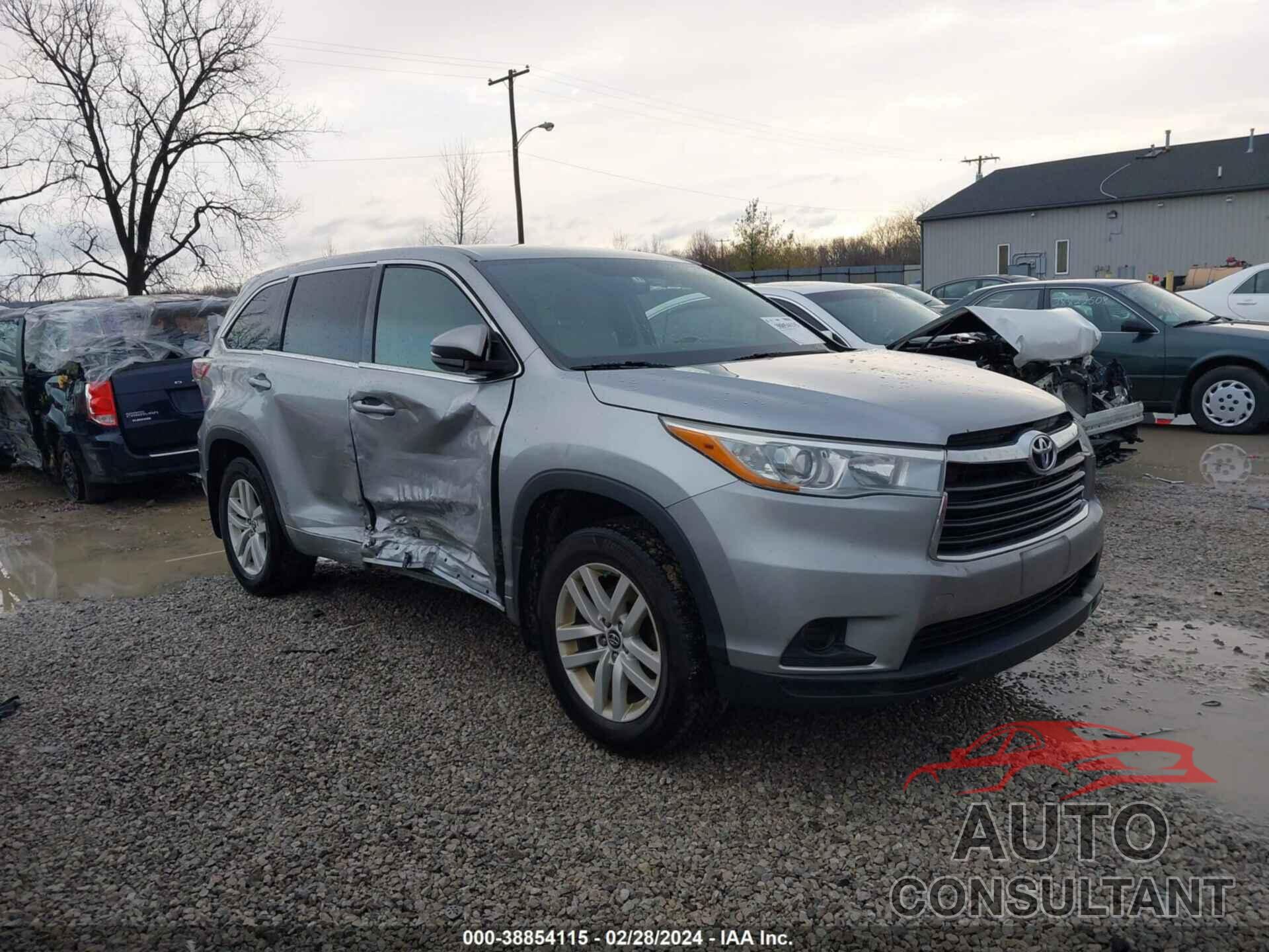 TOYOTA HIGHLANDER 2016 - 5TDBKRFH5GS316537