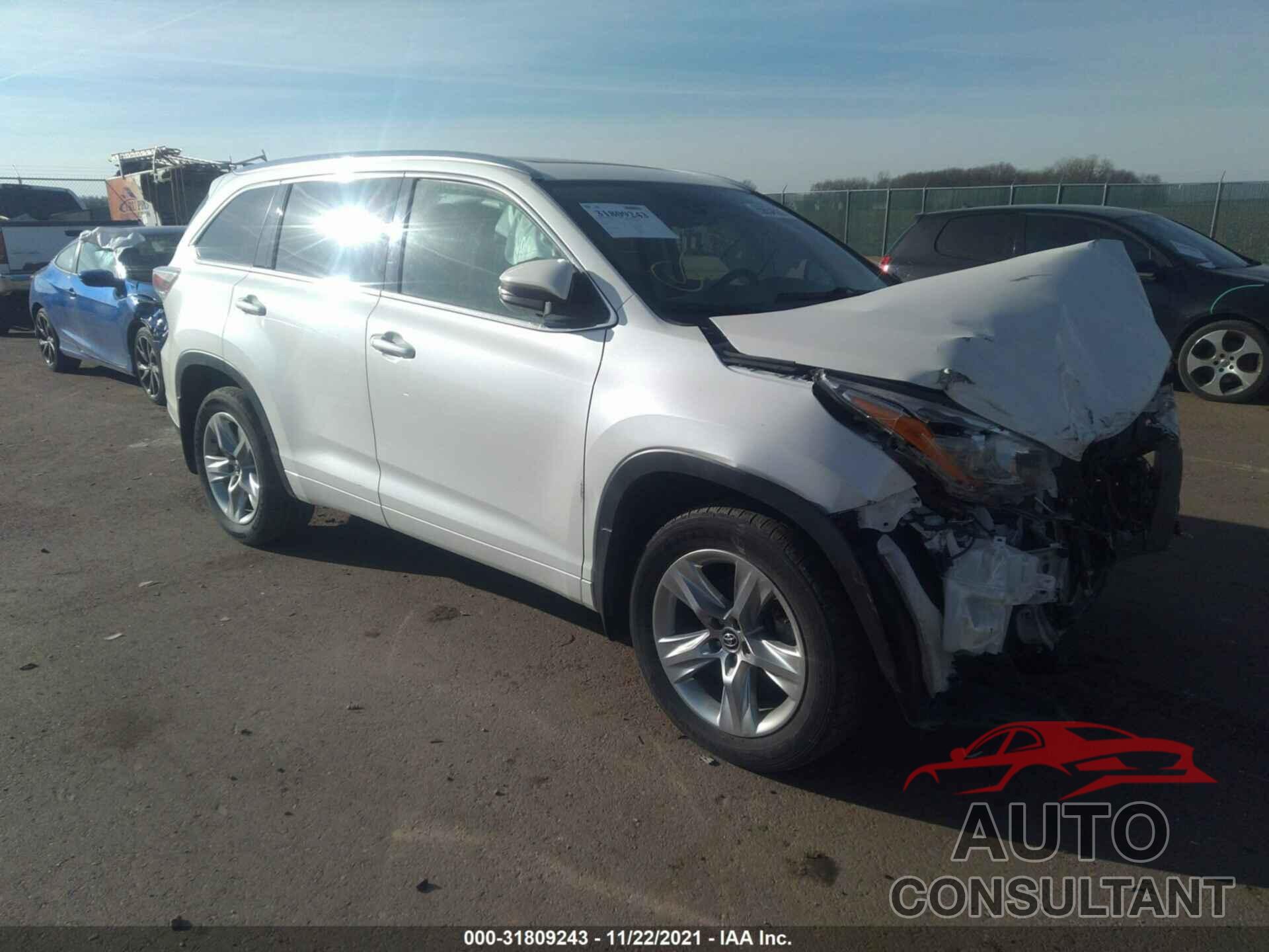 TOYOTA HIGHLANDER 2016 - 5TDDKRFH2GS337998