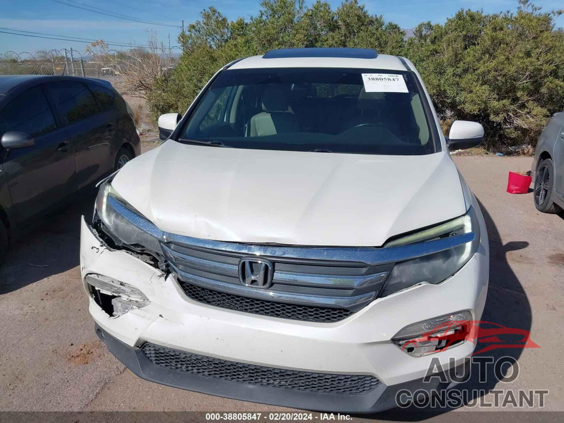 HONDA PILOT 2016 - 5FNYF5H76GB024914